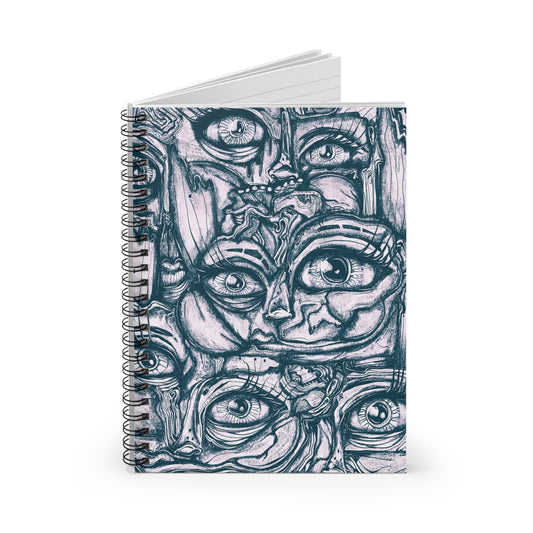 Shades of Grey Cubism Spiral Notebook - Ruled Line