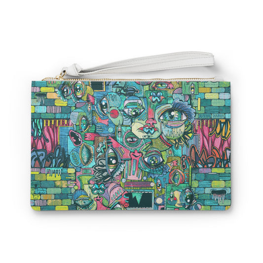 People in Rooms Cubism Clutch Bag
