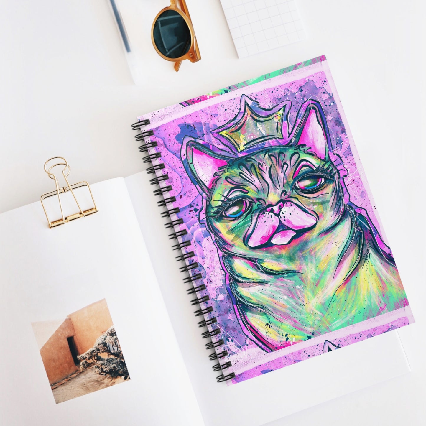 Princess Bubblegum Cat Spiral Notebook - Ruled Line