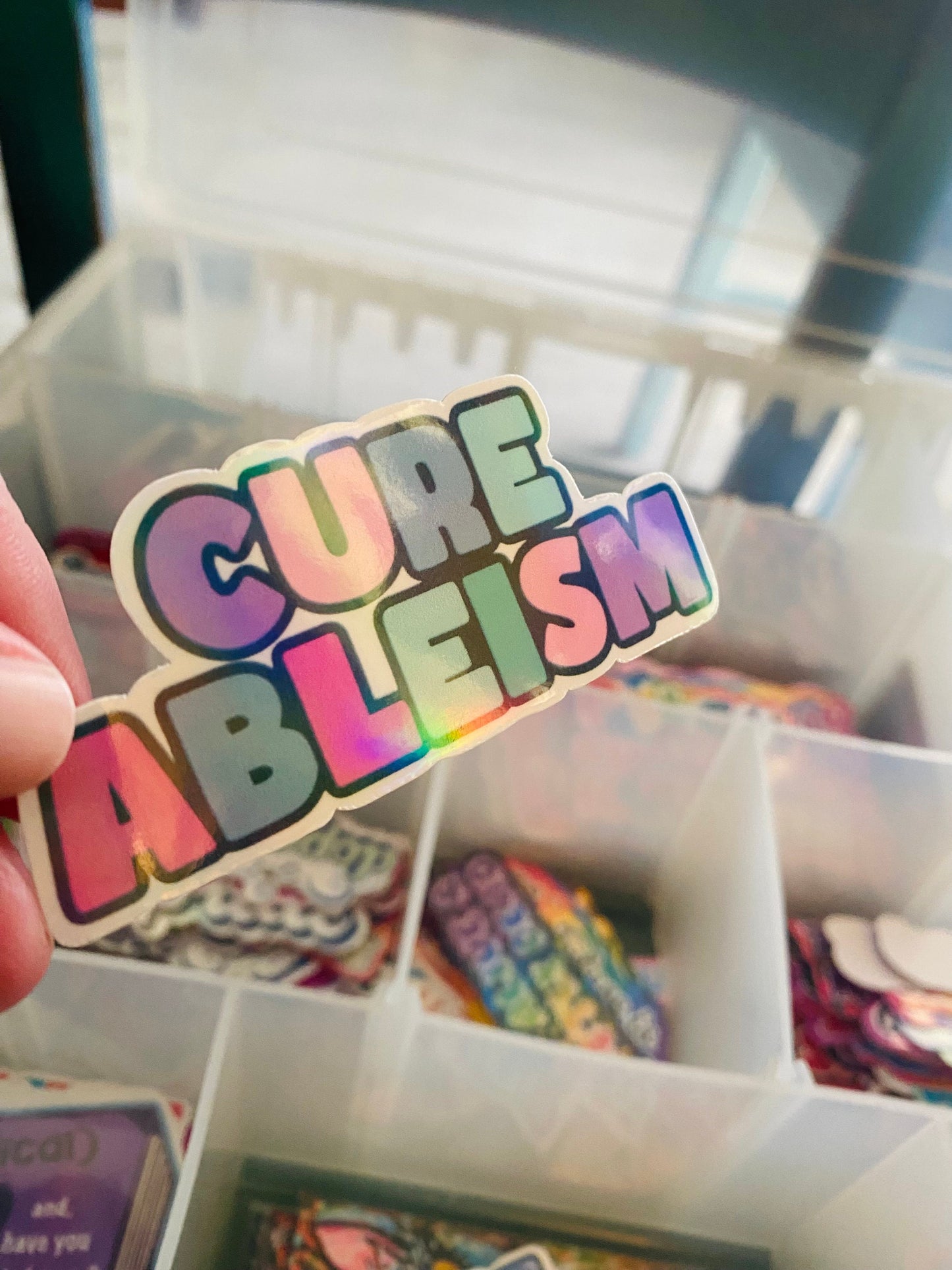 Cure Ableism | Neurodivergent Sticker | Spoonie Sticker | Rainbow Sticker | Neurospicy Sticker | Disability Awareness | Dismantle Ableists