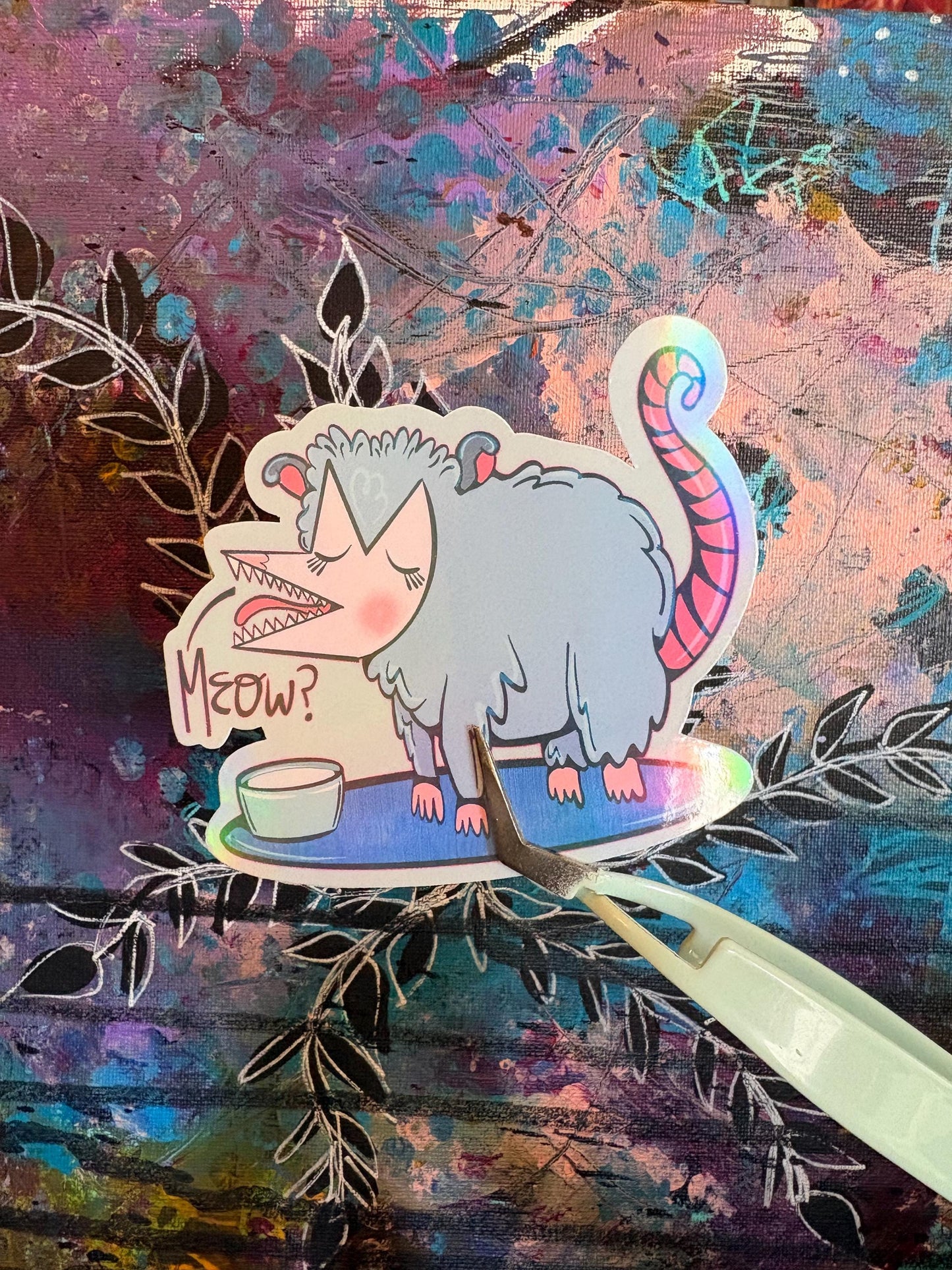 Handmade Possum Sticker: Hand-Drawn Animal Art | Hollie Day Artist