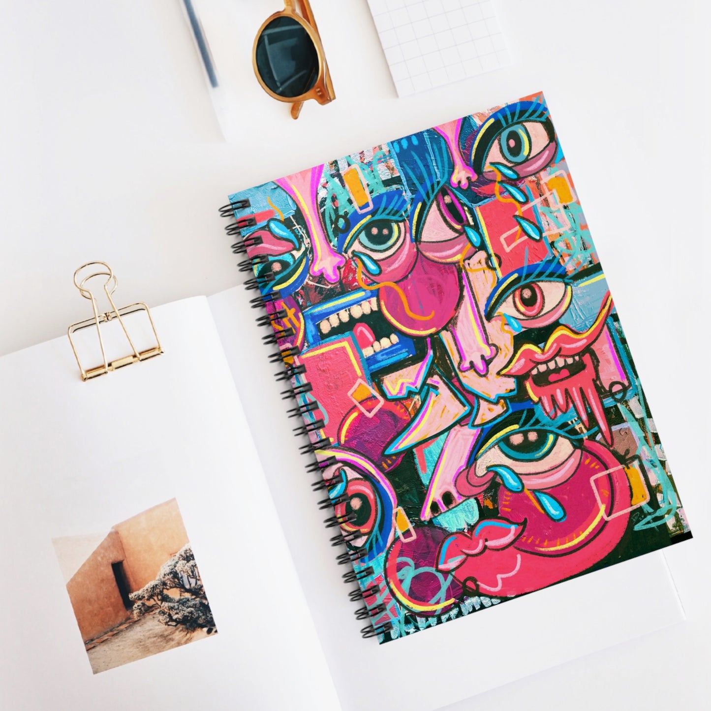 Trash Cubism Spiral Notebook - Ruled Line