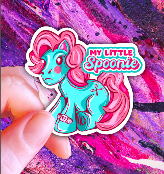 My Little Spoonie Sticker: Chronic Illness Awareness, Handmade Vinyl