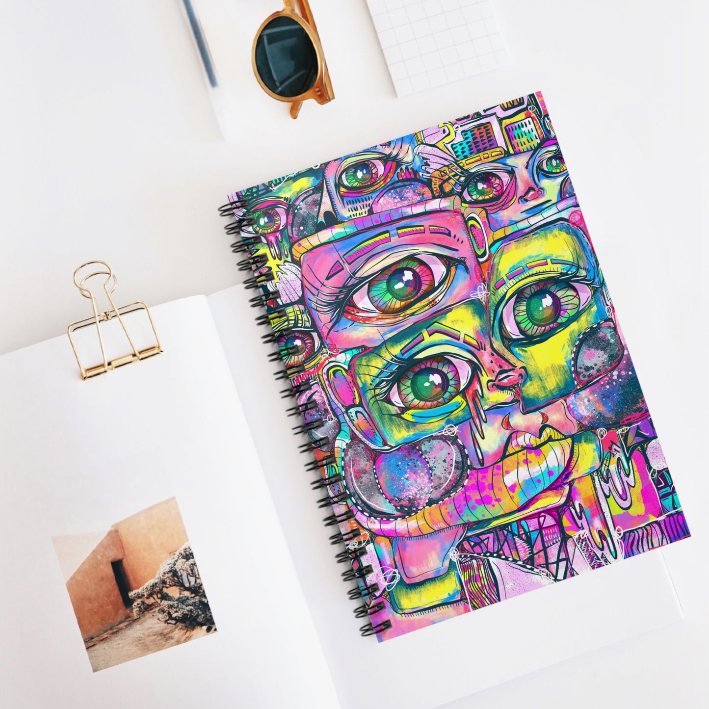 Graffiti Landmine Cubism Spiral Notebook - Ruled Line