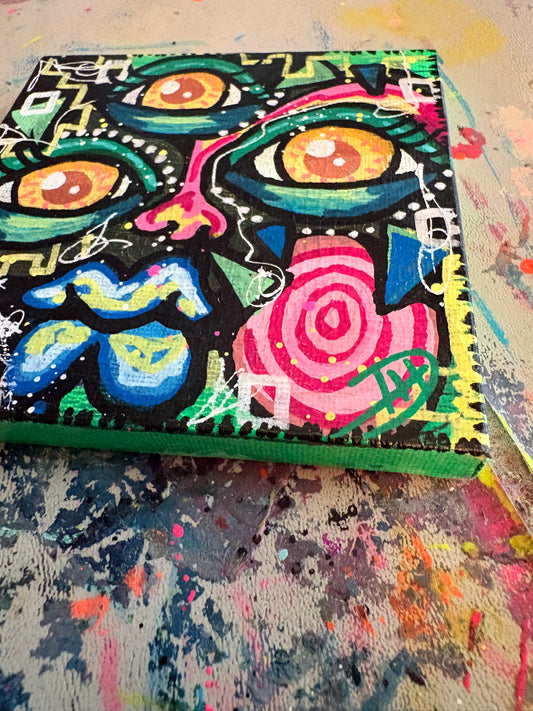 4x4 Mini Canvas Acrylic Painting 002