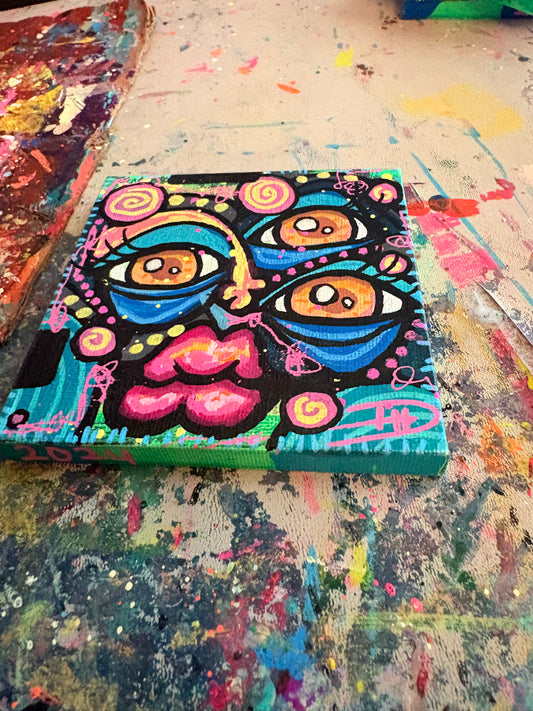 4x4 Mini Canvas Acrylic Painting 004