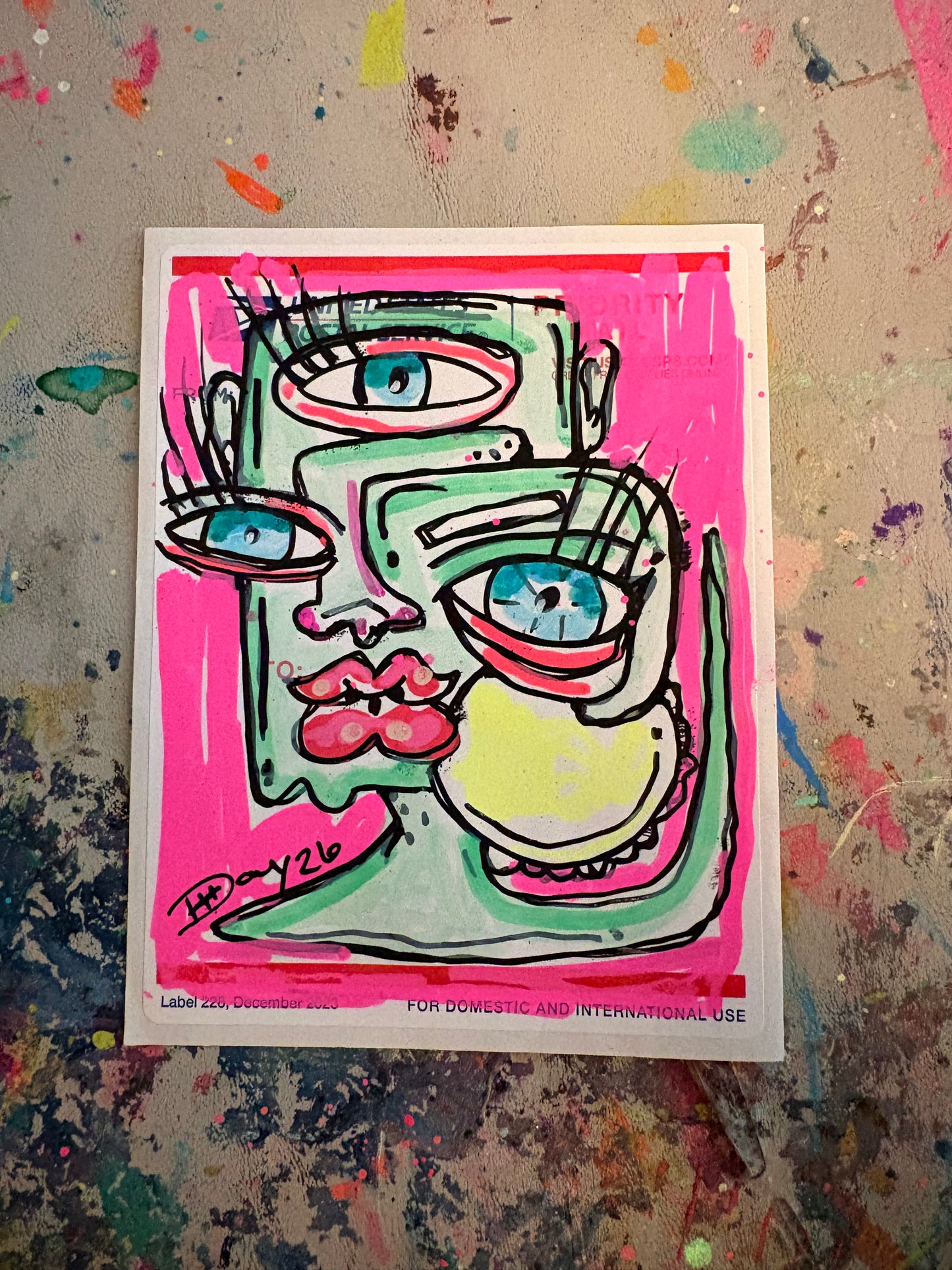 Abstract Cubism Graffiti Style Sticker 002