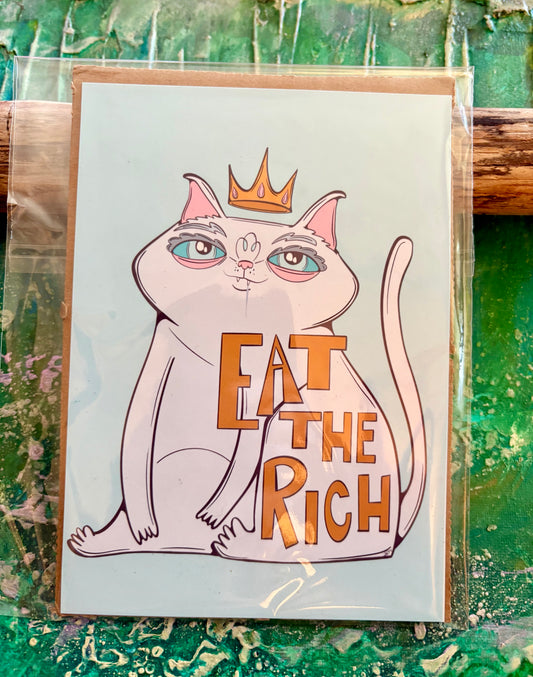 5x7 Signed Print Eat the Rich Cat