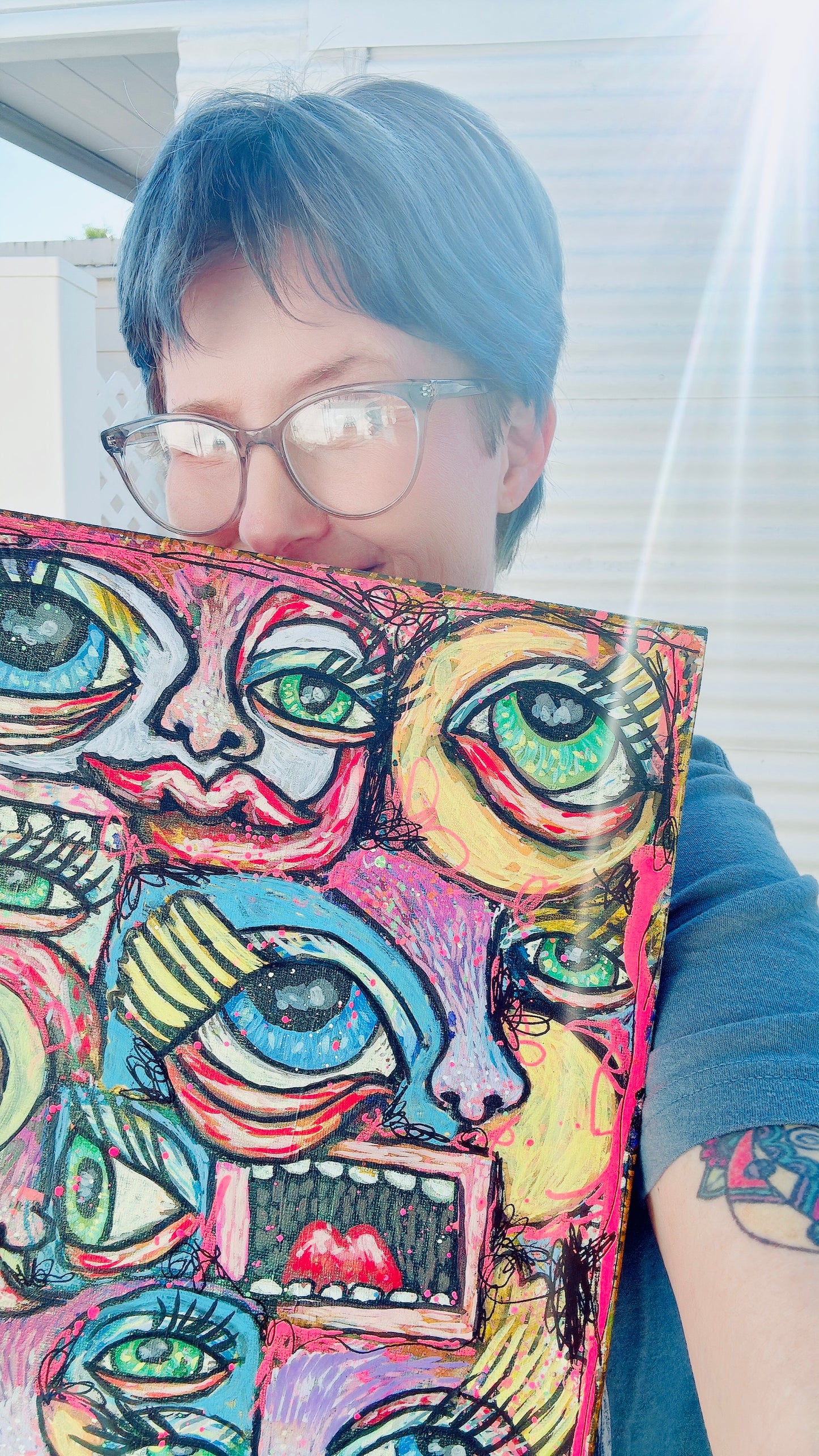 Atomic Meltdown - Original 11x14 Acrylic Painting by Hollie Day