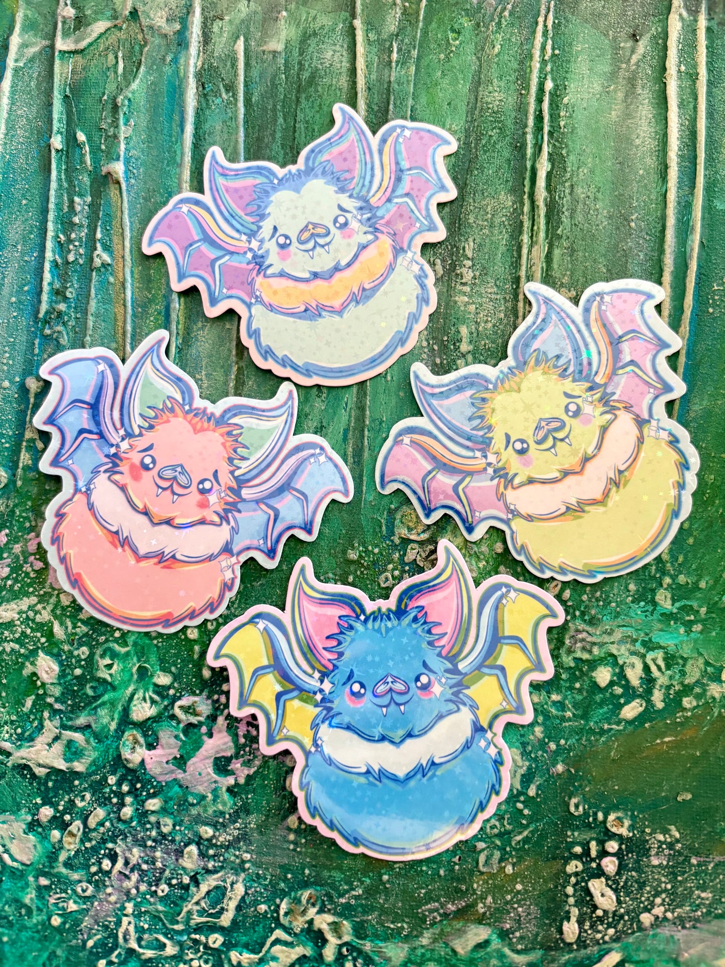Sparkly Whimsical Bat Sticker Set
