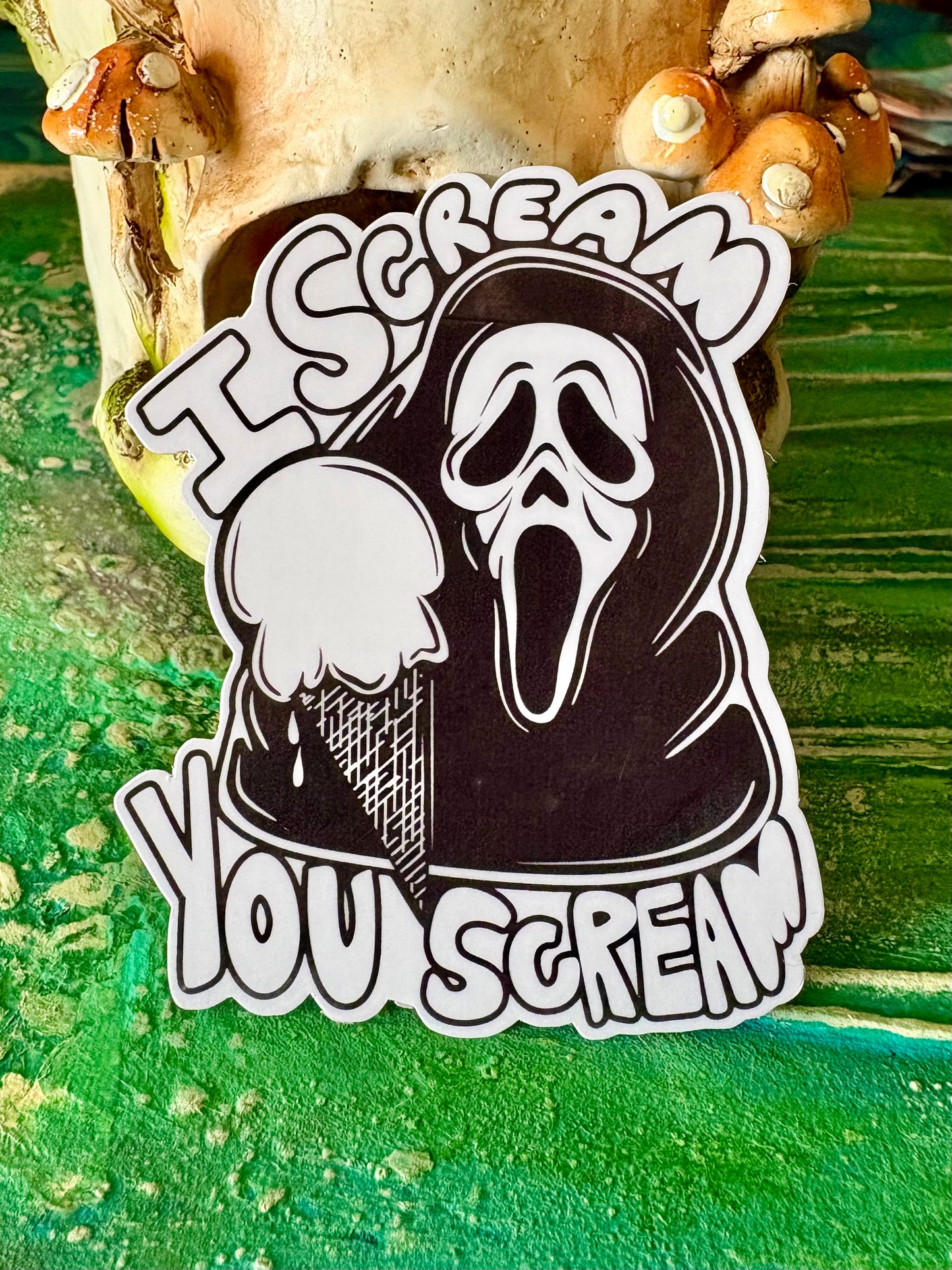 I scream You Scream Ghost Face Sticker