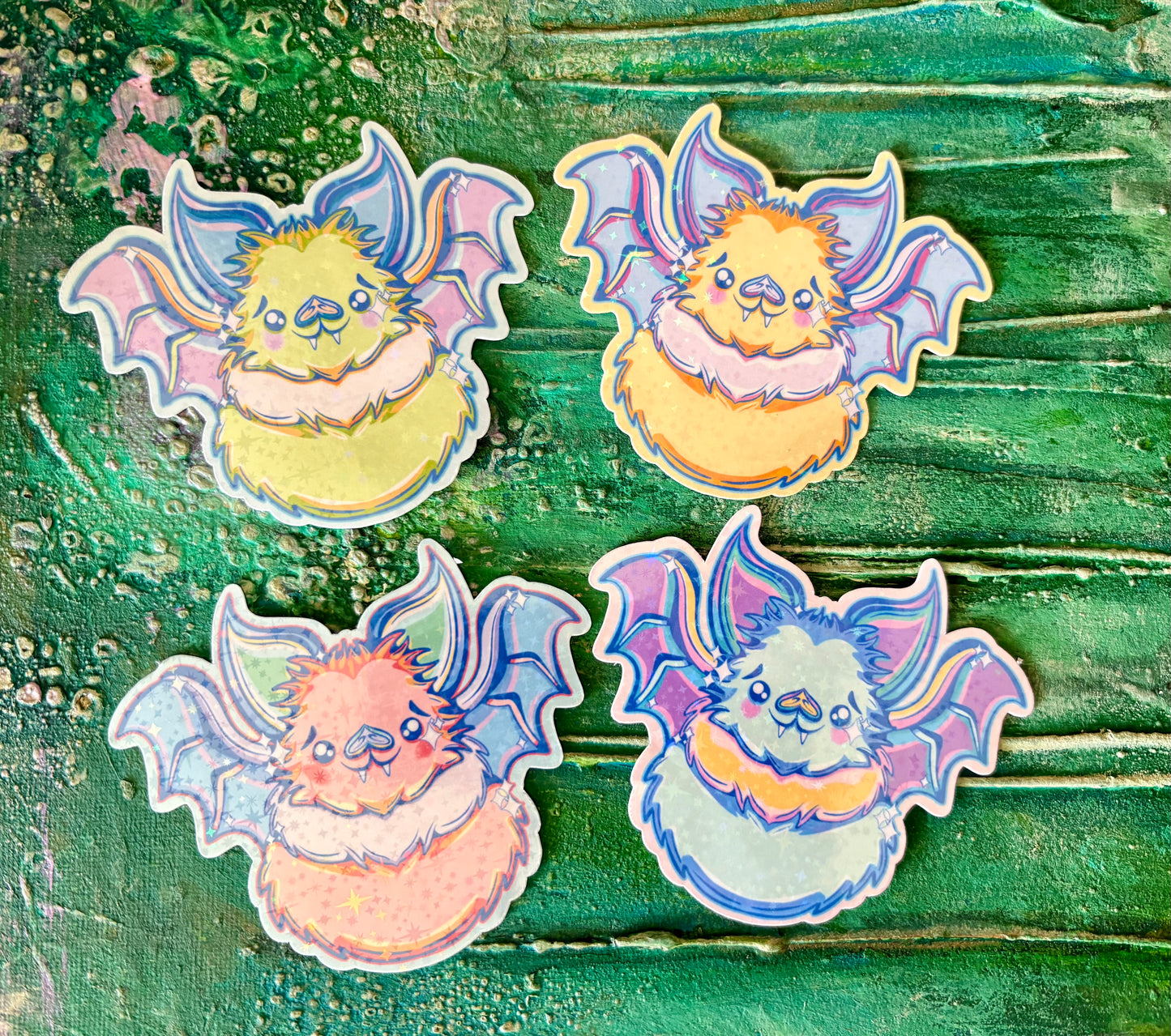 Sparkly Whimsical Bat Sticker Set 2