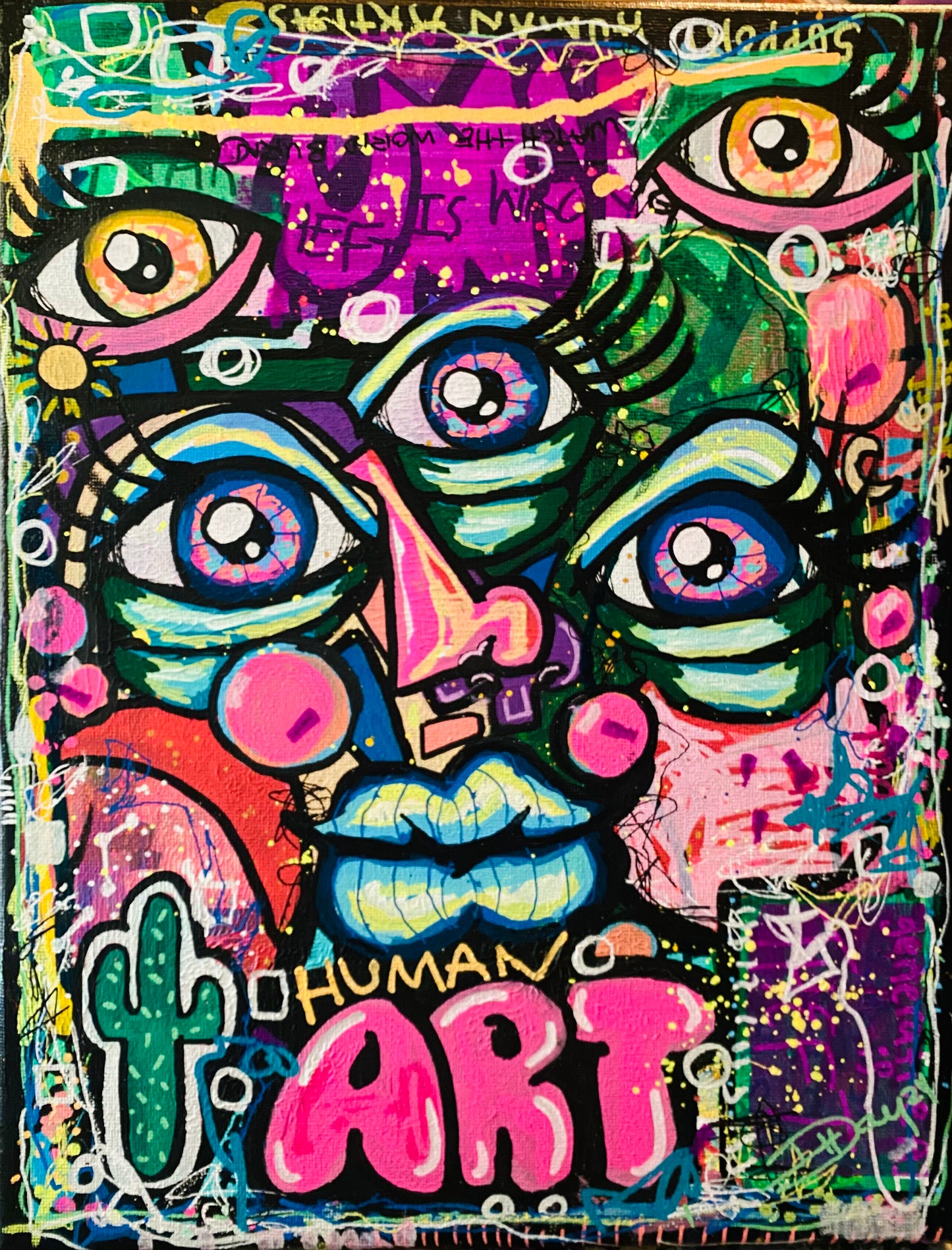 Human Art - Original 11x14 Acrylic Painting by Hollie Day