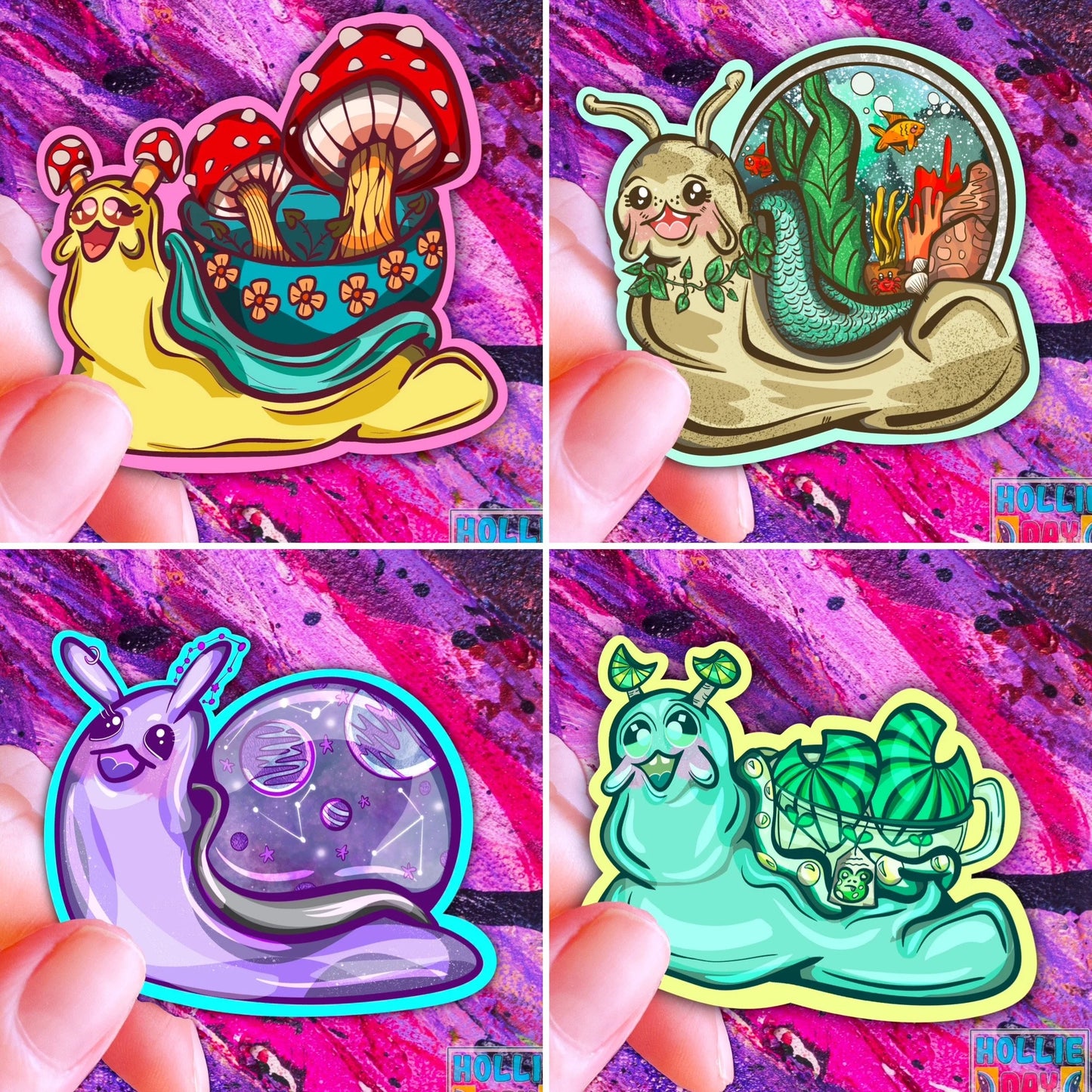 Whimsical Snail Sticker Set 006