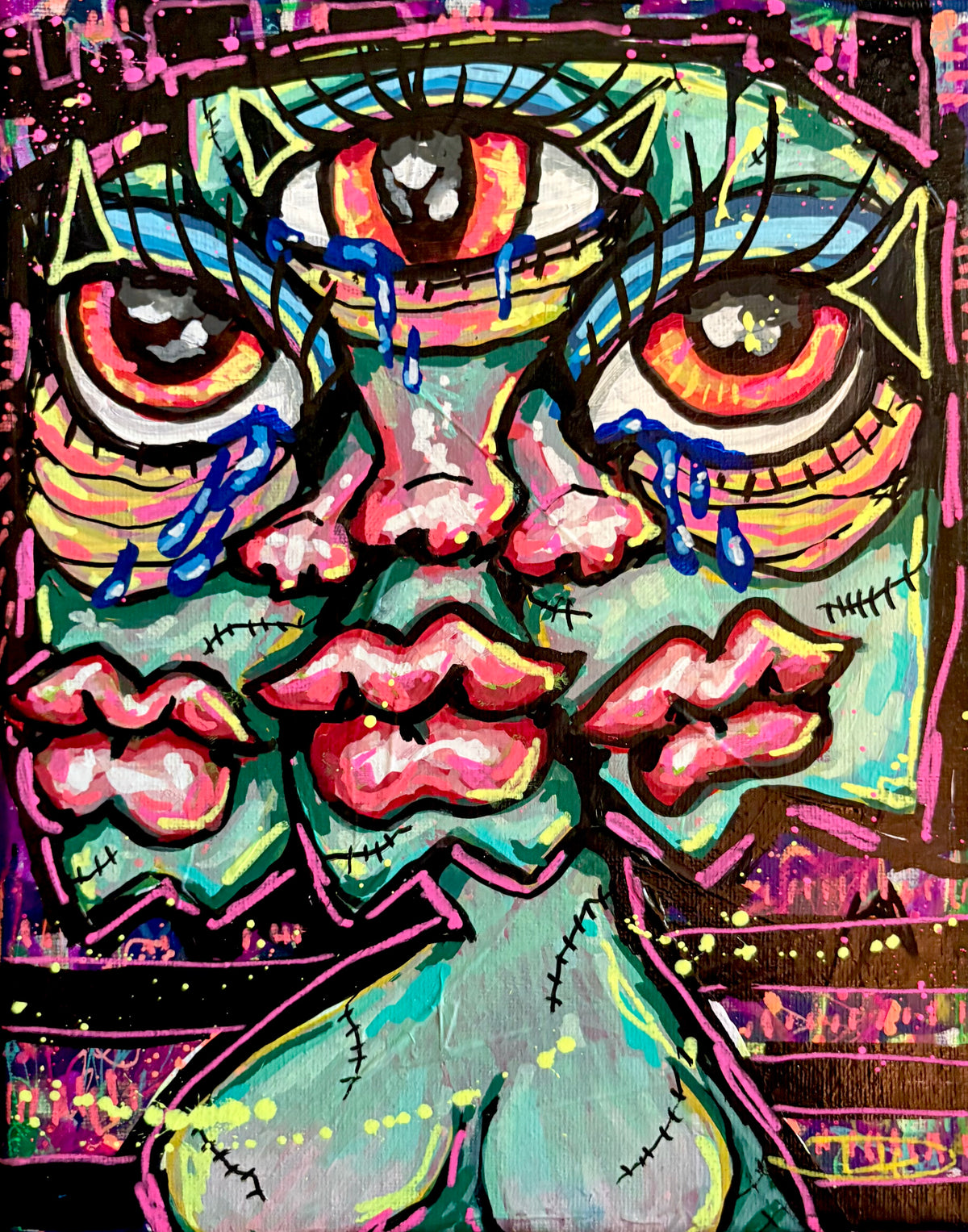 Luminescent Necrosis Acrylic Painting