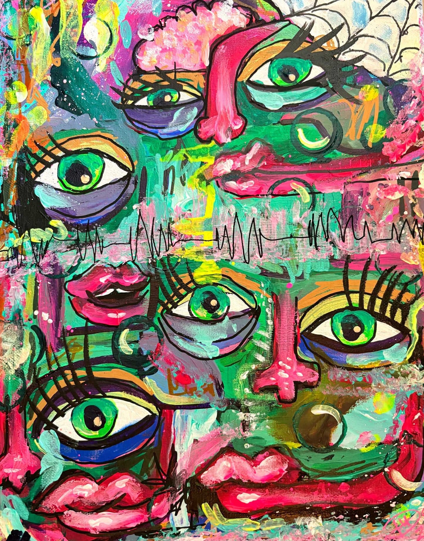 Blur the Lines Between Us- Original 11x14 Acrylic Painting by Hollie Day