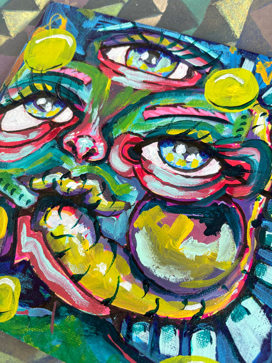 Cosmic Dopamine - 8x8 Acrylic Painting