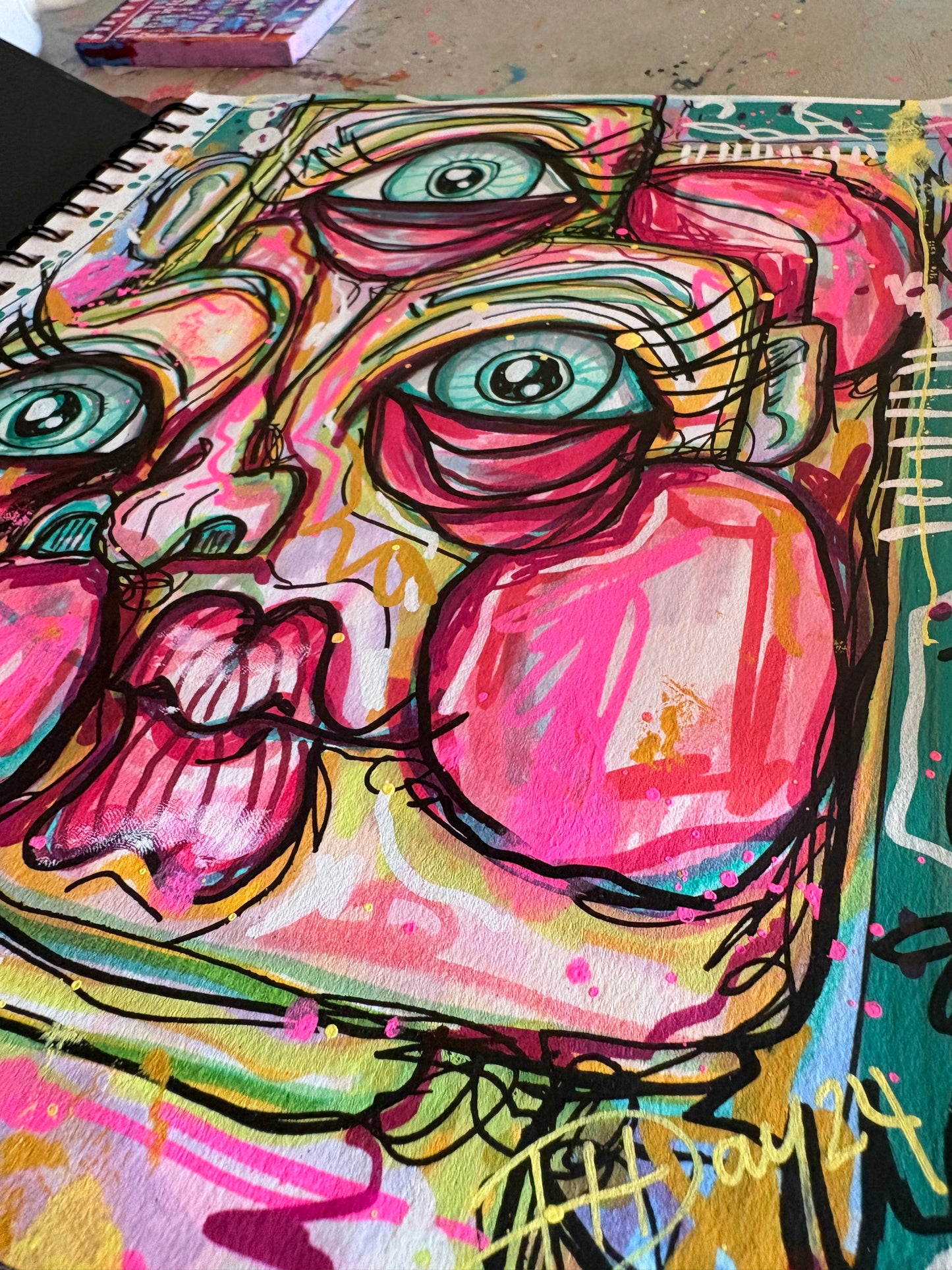 8.5 x 11 Mixed Media Cubism portrait