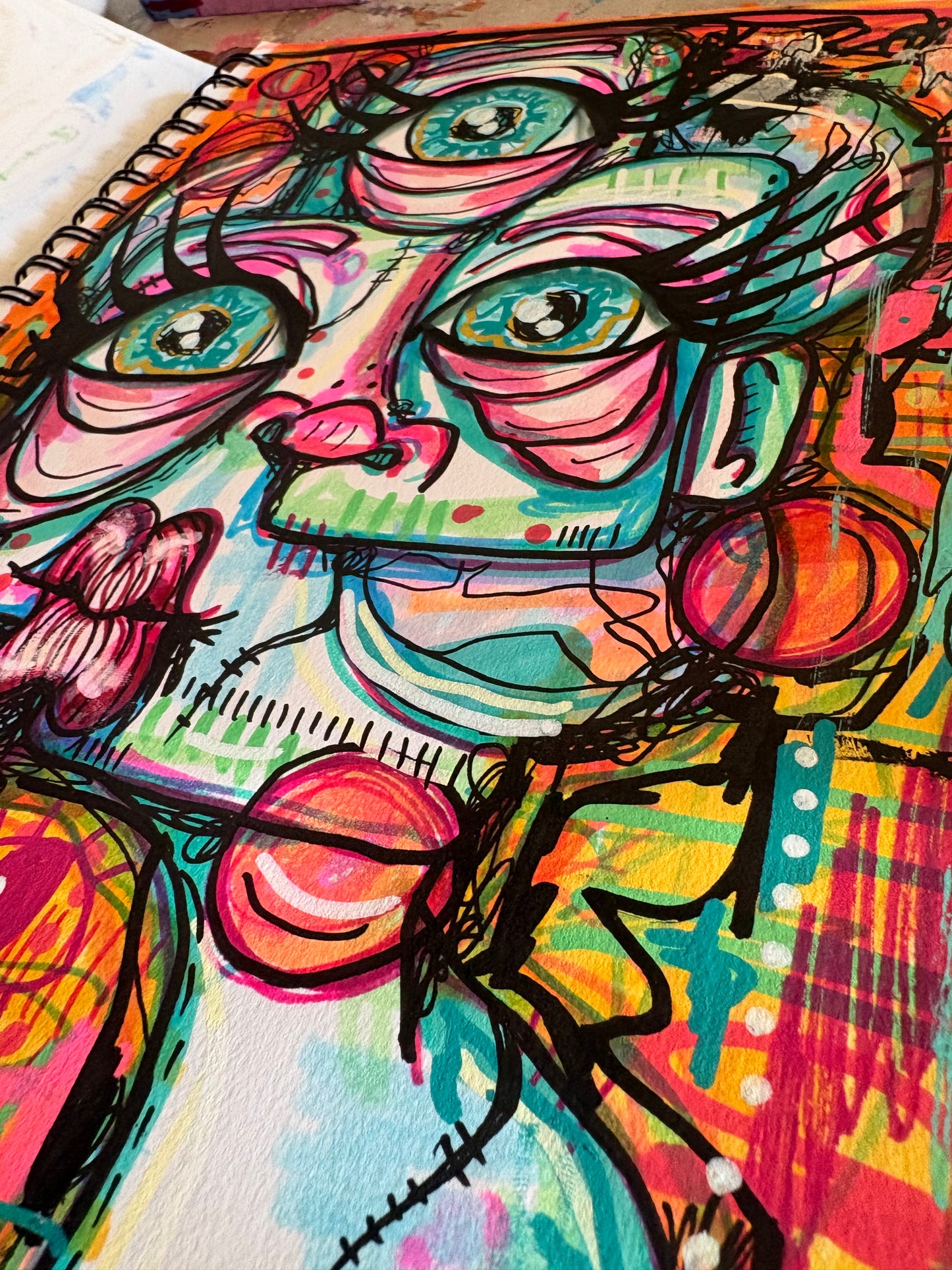 8.5x11 Mixed Media Abstract Art