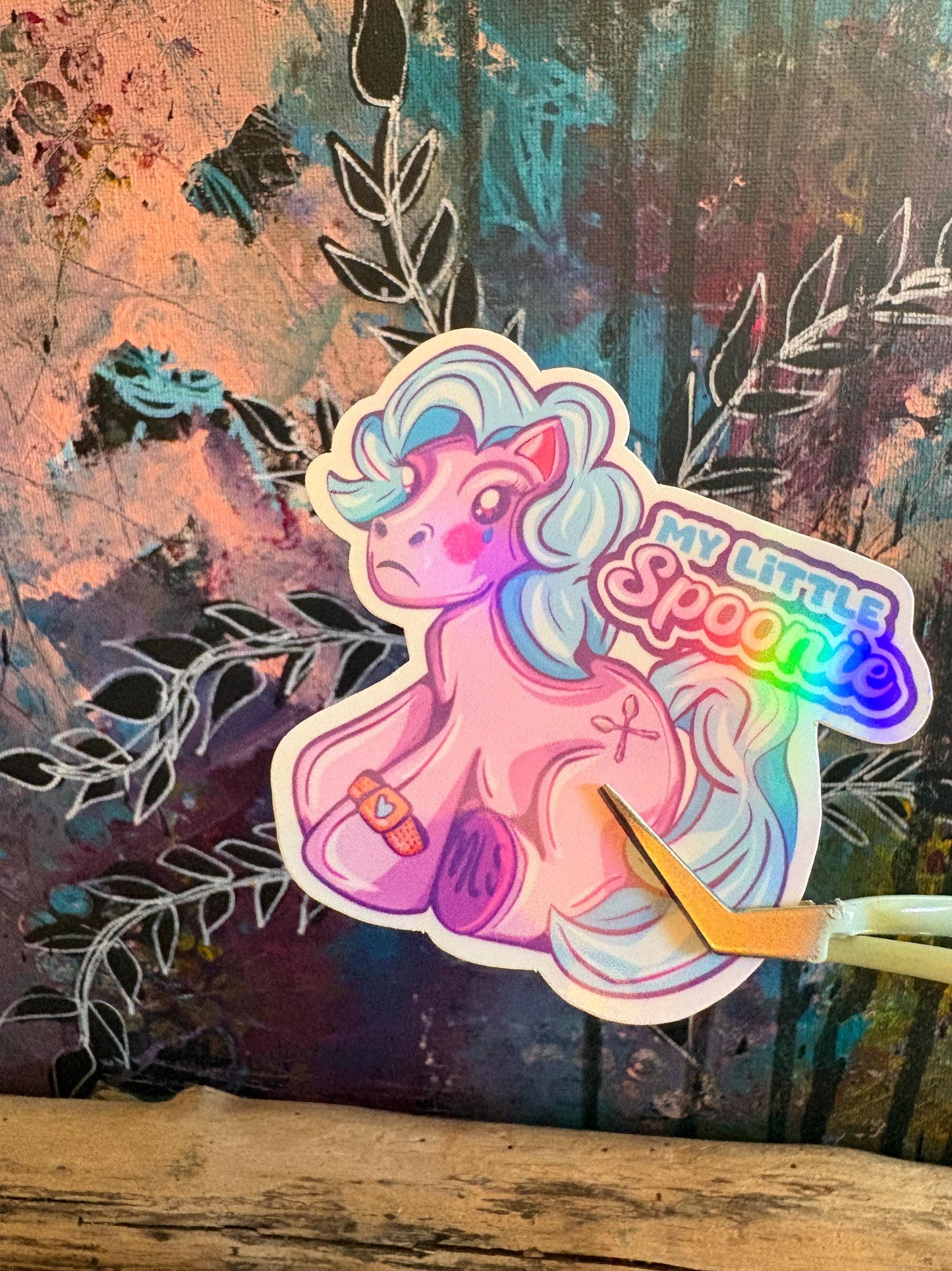 My Little Spoonie Sticker: Chronic Illness Awareness, Purple Pony