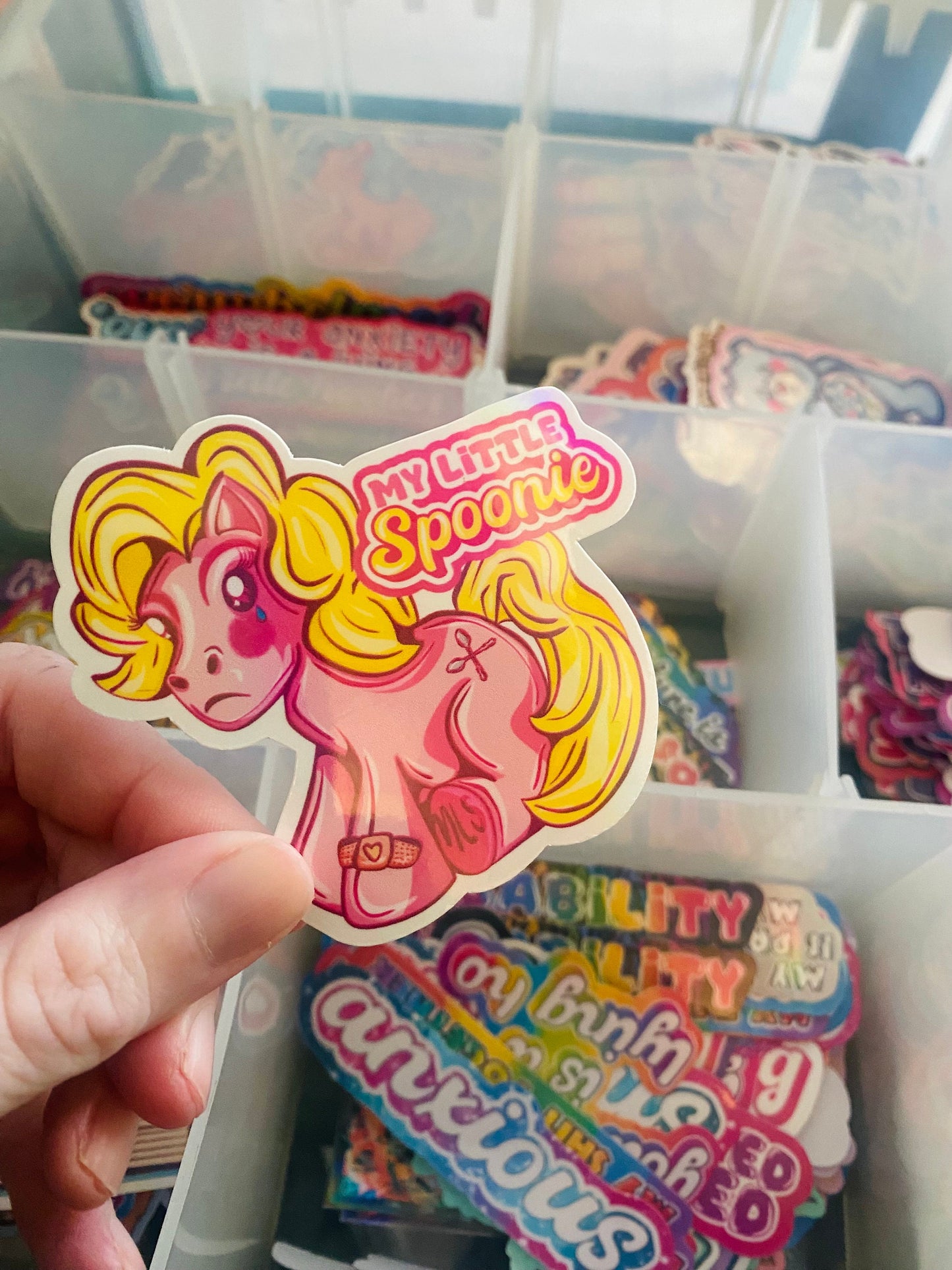 My Little Spoonie Sticker: Chronic Illness Awareness, Pink Pony