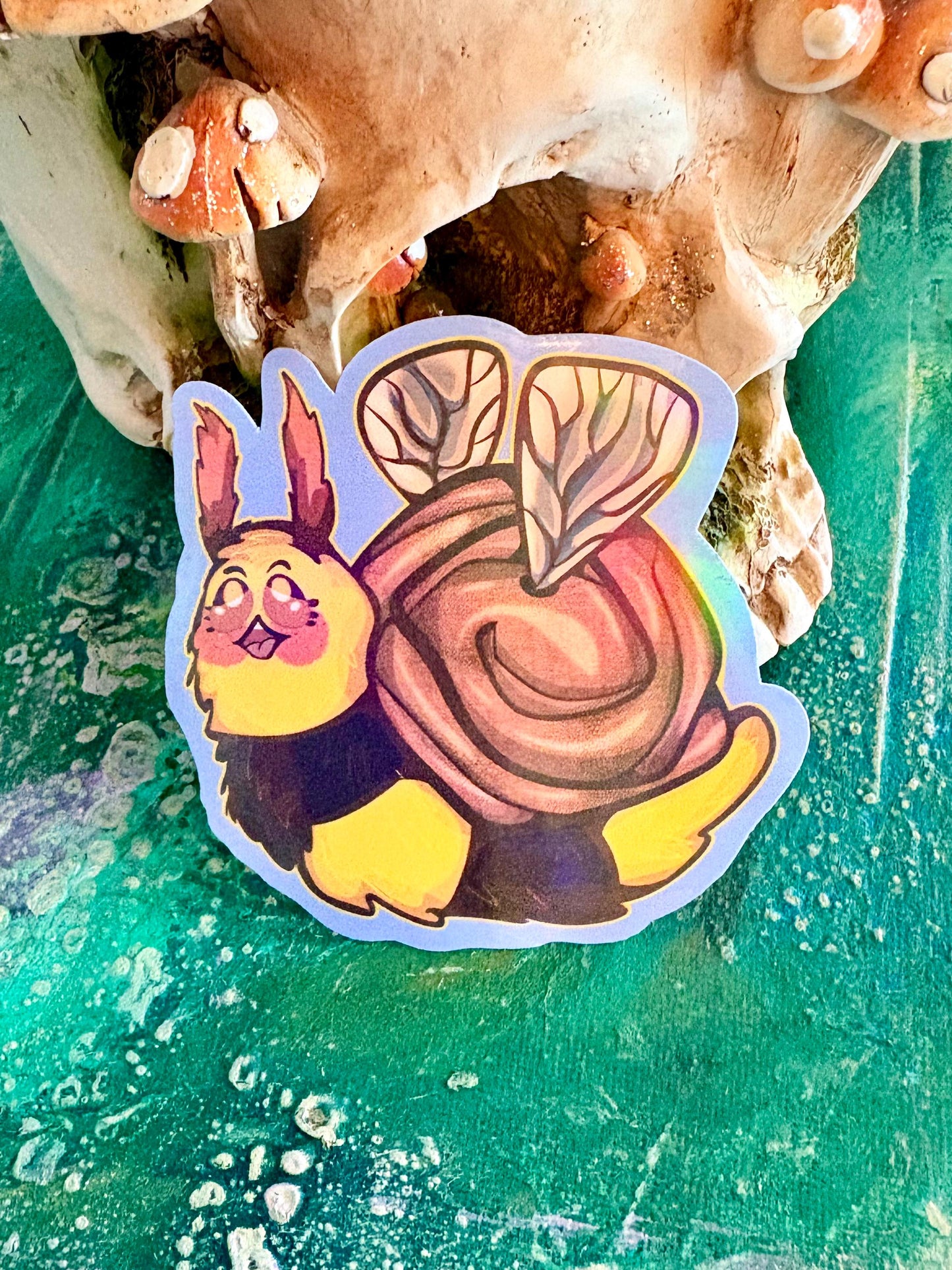 Bee Snail Sticker | Holographic Honeybee Insect Art