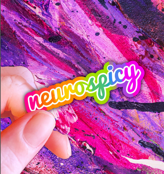 Handmade Neurospicy Sticker: Rainbow Holographic Sticker