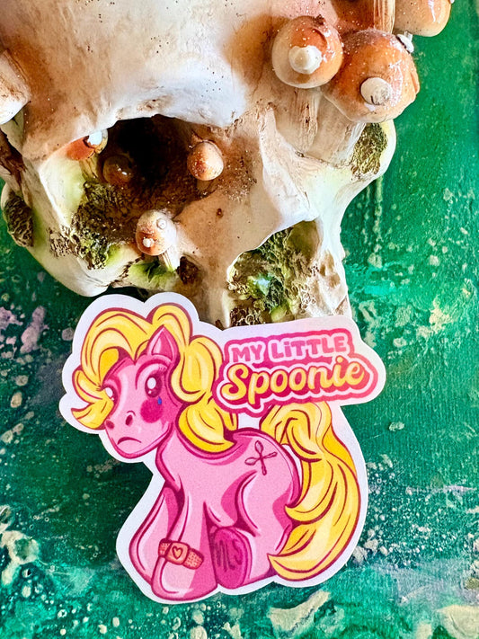 My Little Spoonie Sticker: Chronic Illness Awareness, Pink Pony