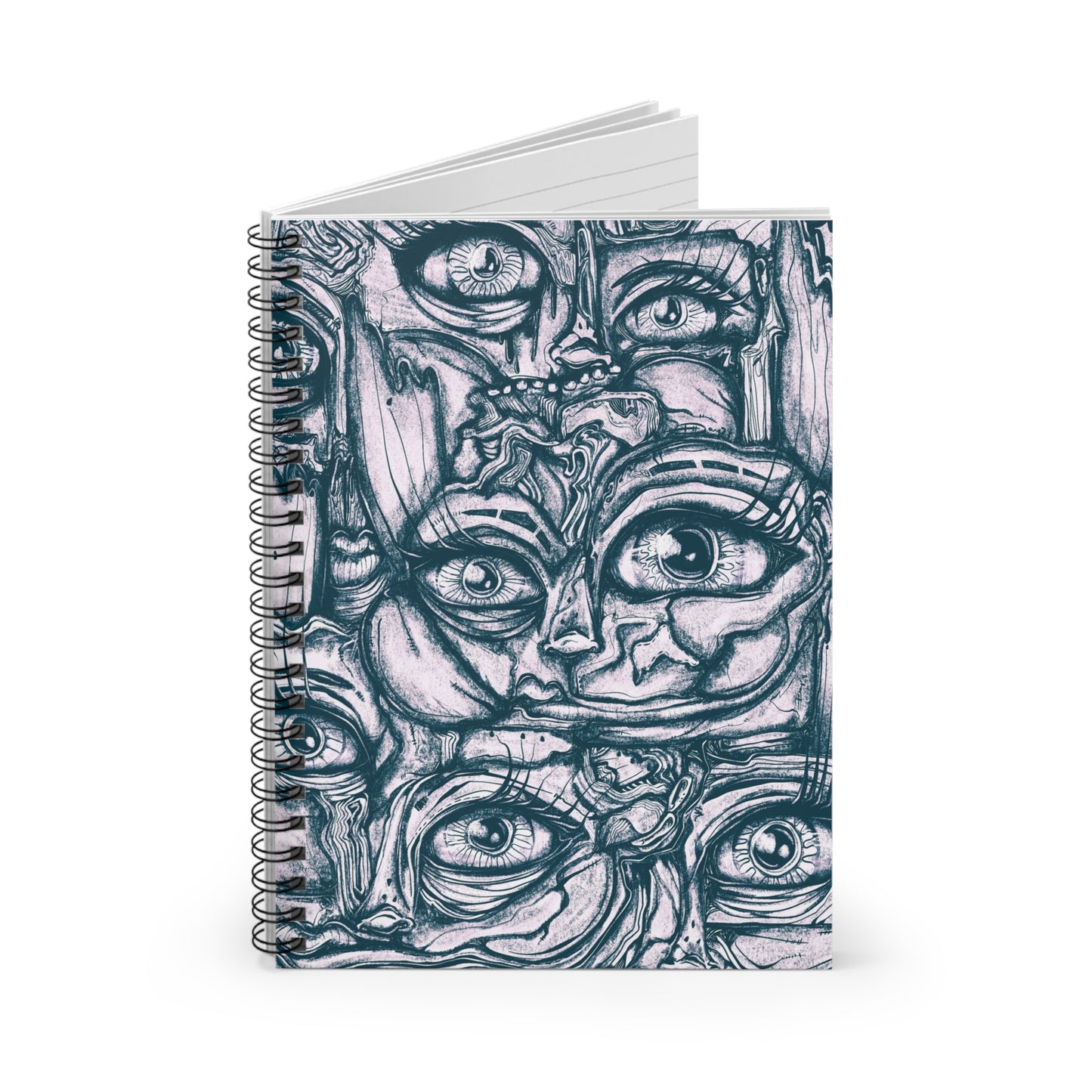 Shades of Grey Cubism Spiral Notebook - Ruled Line