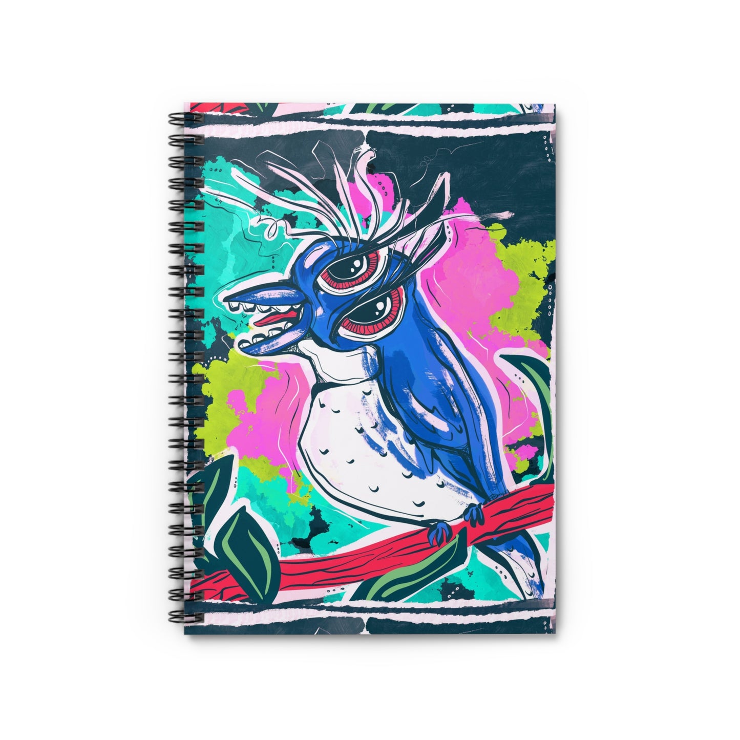 Cubism Blue Bird Spiral Notebook - Ruled Line