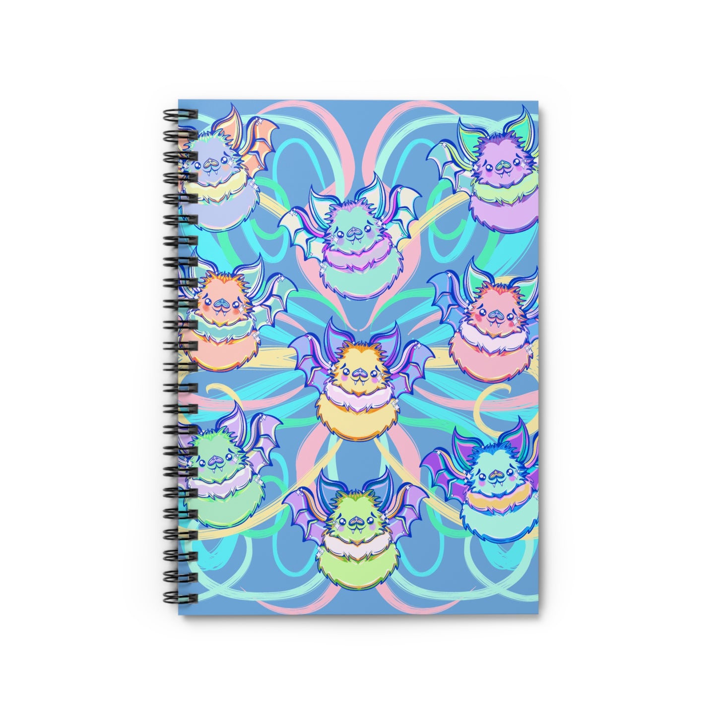 Freakin Rainbow Bats Spiral Notebook - Ruled Line