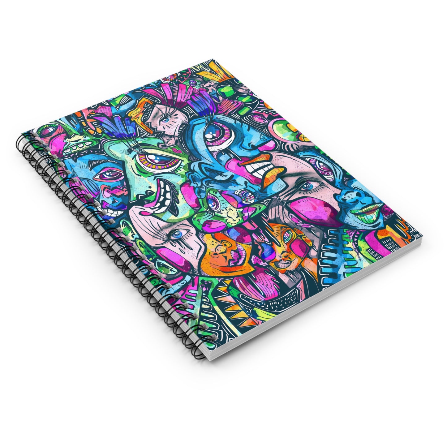 Eyes Wide Open Cubism Spiral Notebook - Ruled Line