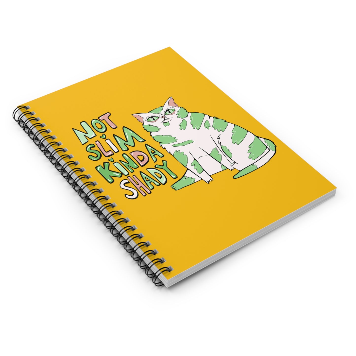 Not Slim Kinda Shady Cat Spiral Notebook - Ruled Line