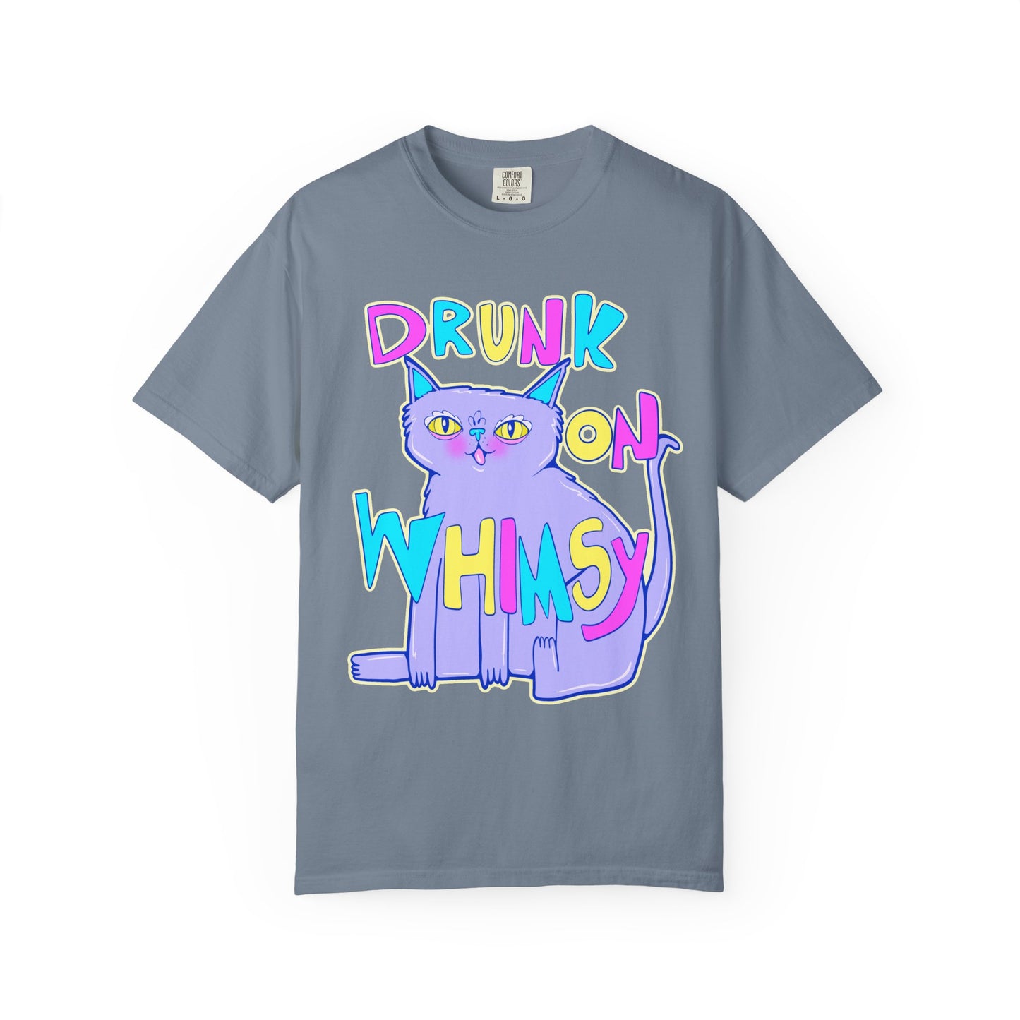 Drunk On Whimsy Cat Tee - Unisex Garment-Dyed T-shirt