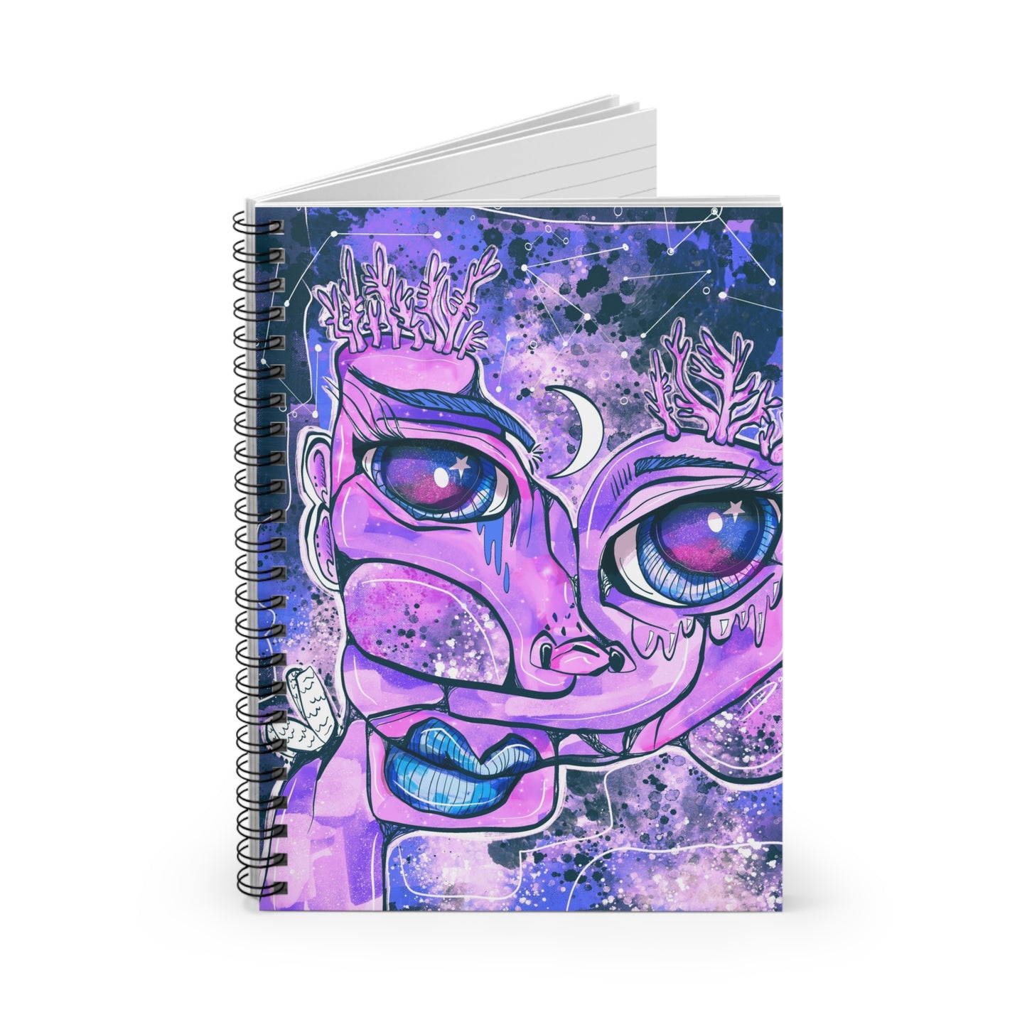 Lilac Coral Cubism Spiral Notebook - Ruled Line