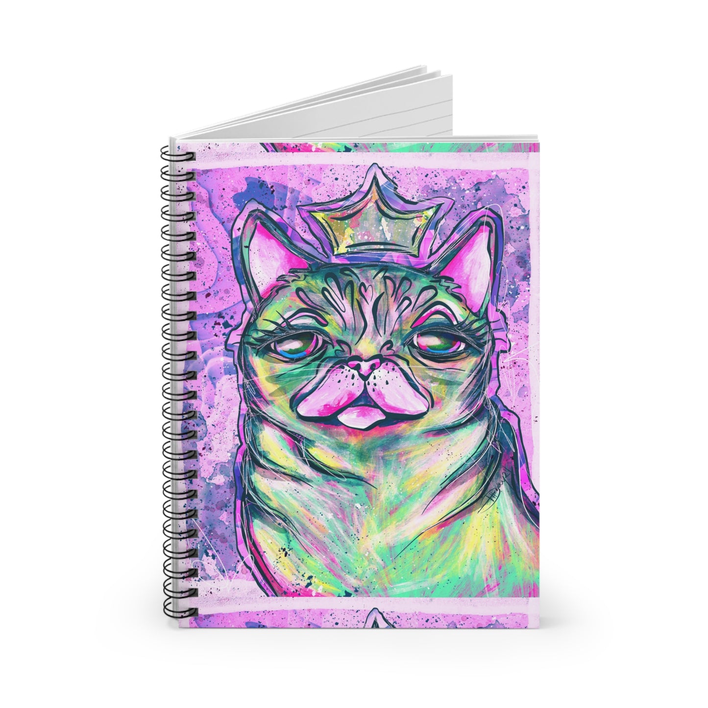 Princess Bubblegum Cat Spiral Notebook - Ruled Line