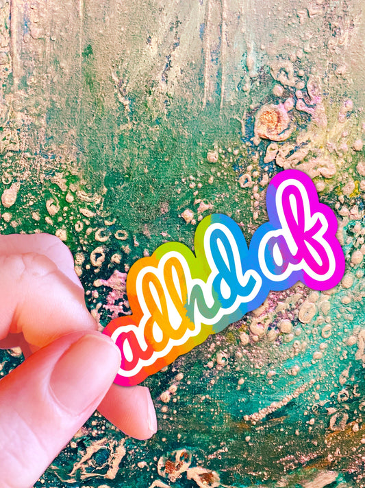 ADHD Neurodivergent Sticker: Rainbow Disability Awareness Art
