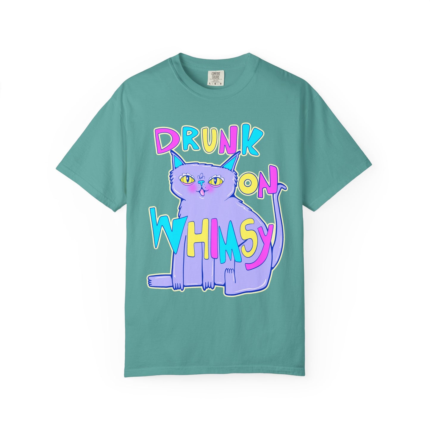 Drunk On Whimsy Cat Tee - Unisex Garment-Dyed T-shirt