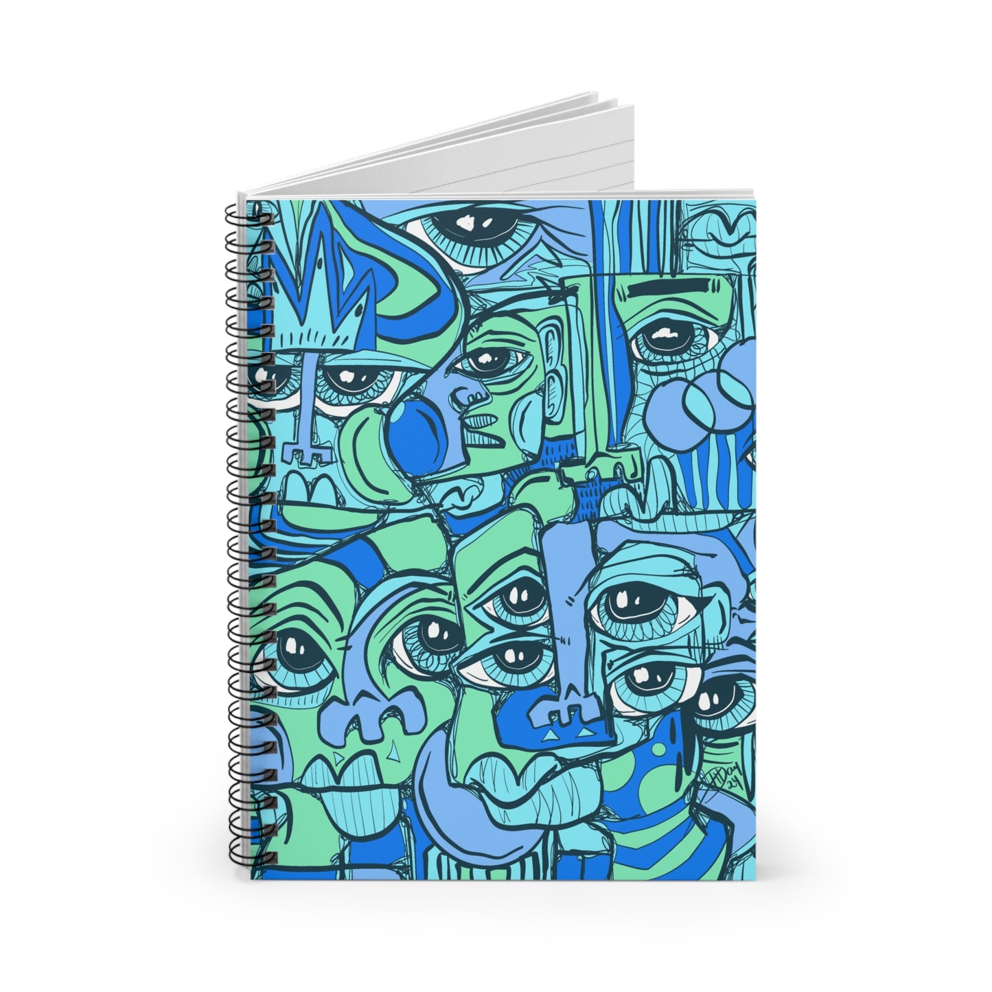 Blue For You Cubism Spiral Notebook - Ruled Line