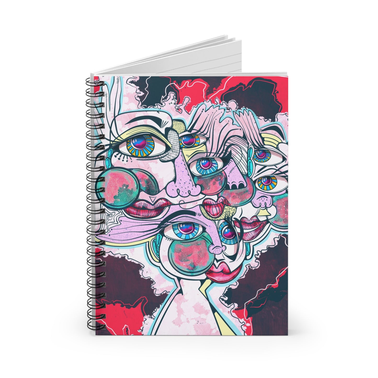 My Friends and I Cubism Spiral Notebook - Ruled Line