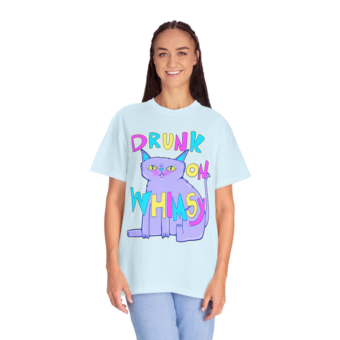 Drunk On Whimsy Cat Tee - Unisex Garment-Dyed T-shirt
