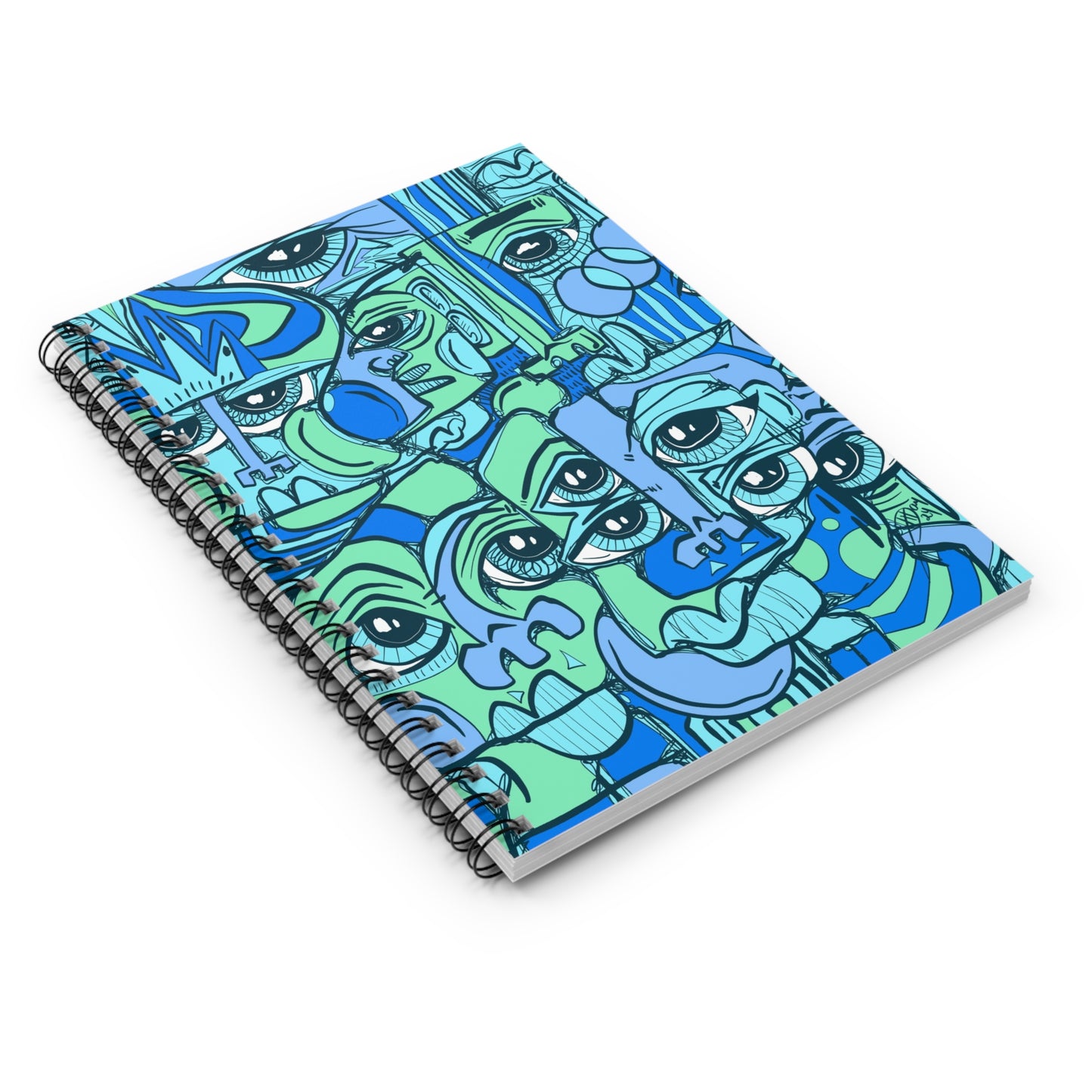 Blue For You Cubism Spiral Notebook - Ruled Line