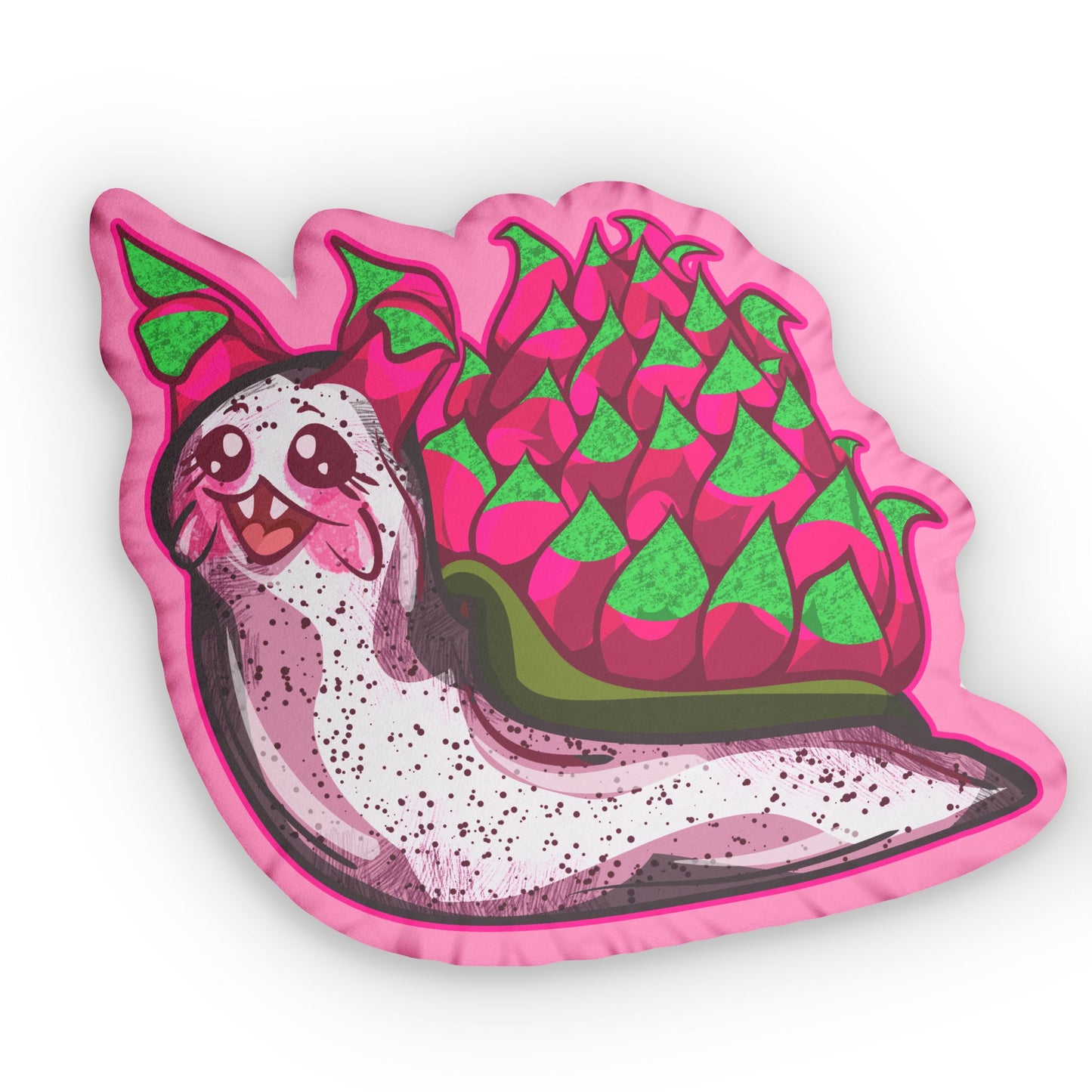 Dragon Fruit Snail Shaped Pillow