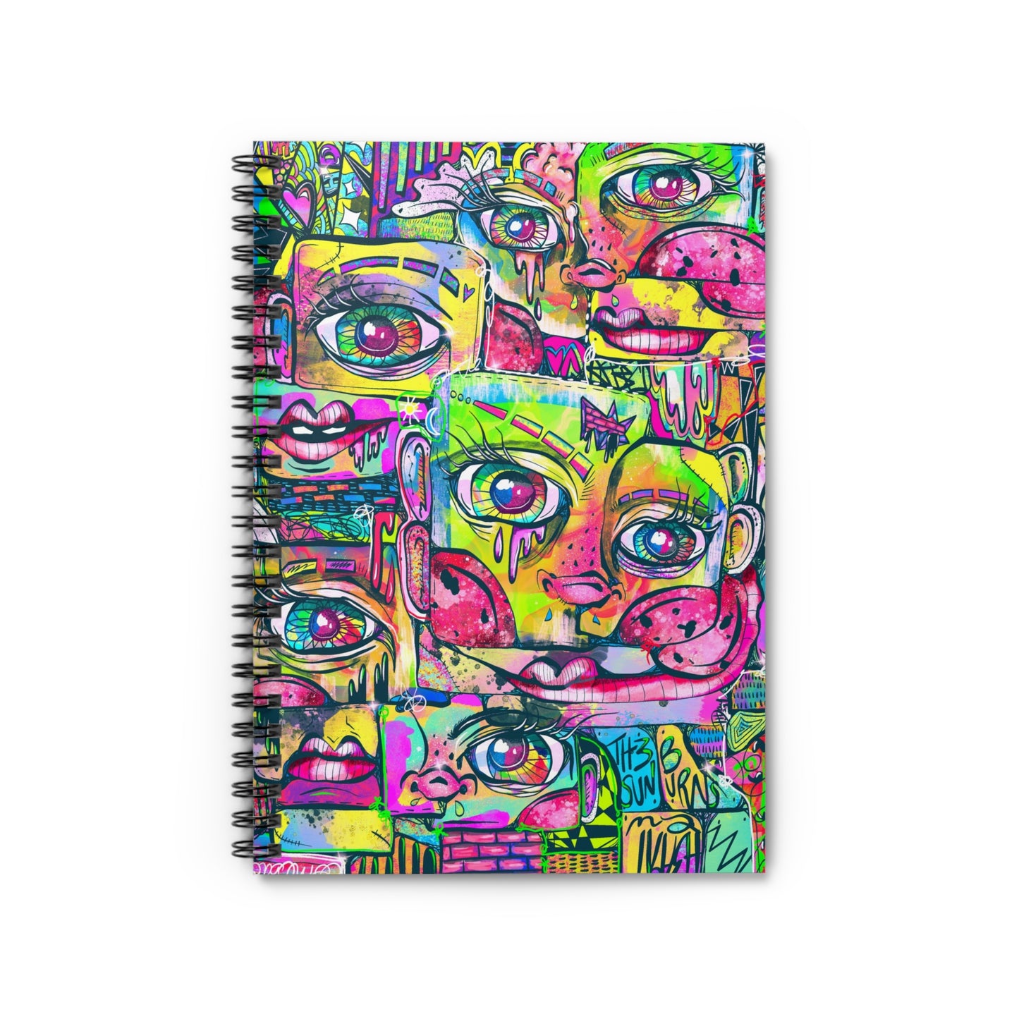 Graffiti Sunrise Cubism Spiral Notebook - Ruled Line