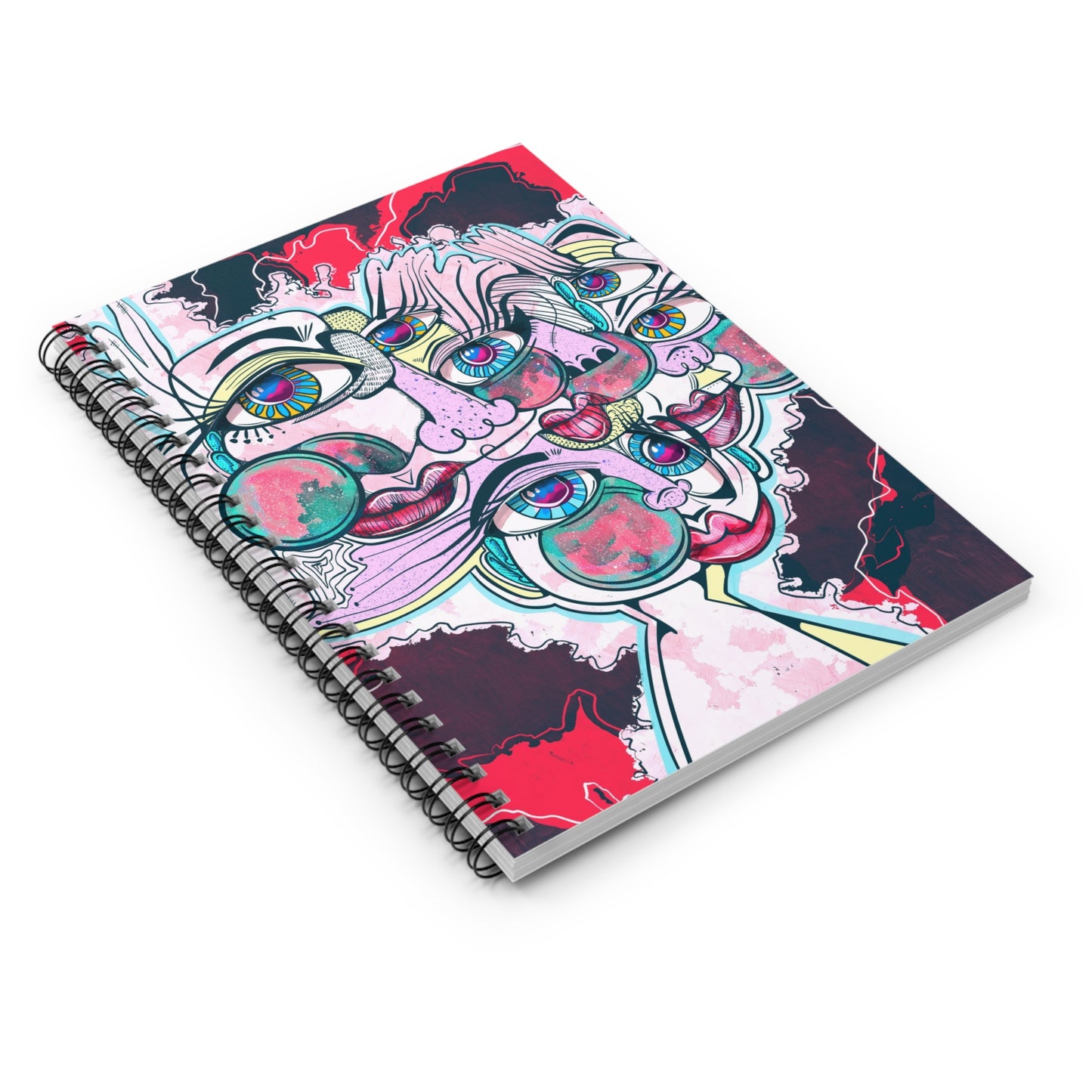 My Friends and I Cubism Spiral Notebook - Ruled Line