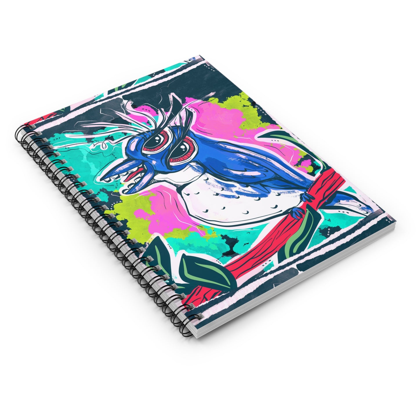 Cubism Blue Bird Spiral Notebook - Ruled Line