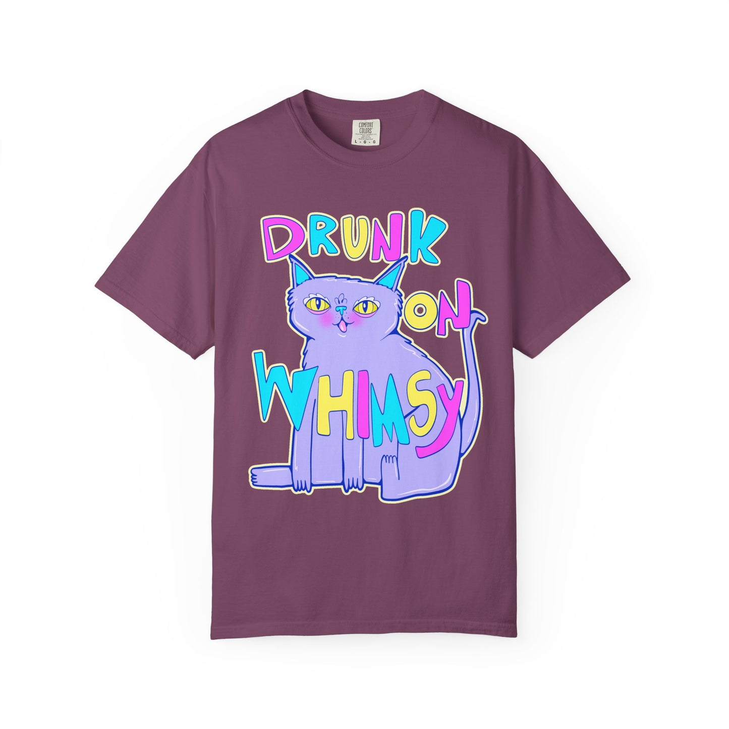 Drunk On Whimsy Cat Tee - Unisex Garment-Dyed T-shirt