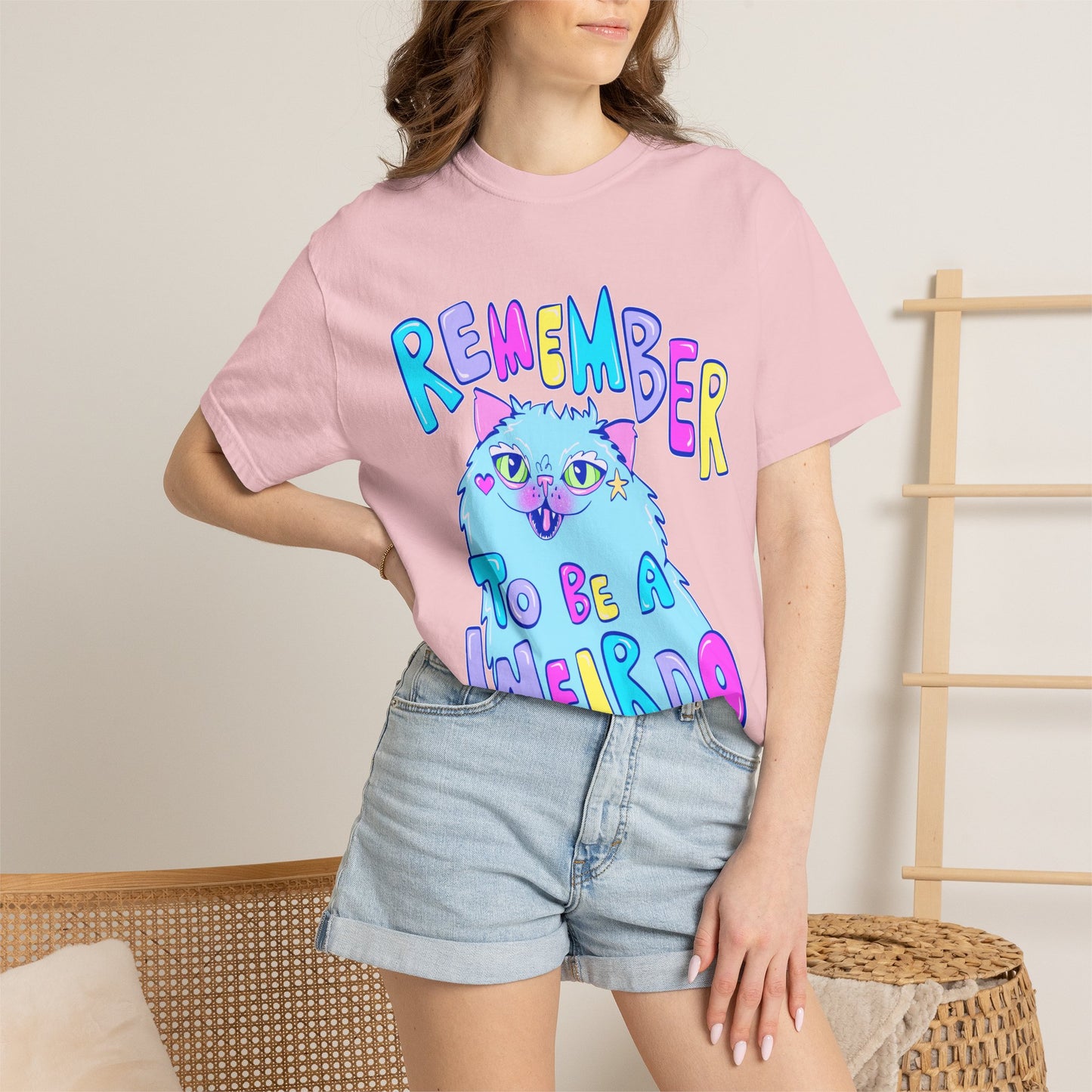 Remember To Be A Weirdo Cat Tee - Unisex Garment-Dyed T-shirt