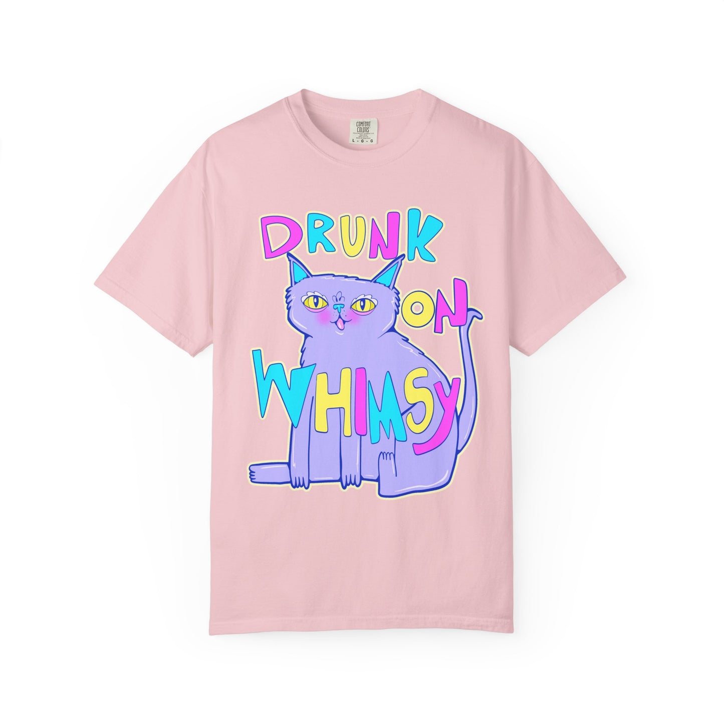 Drunk On Whimsy Cat Tee - Unisex Garment-Dyed T-shirt