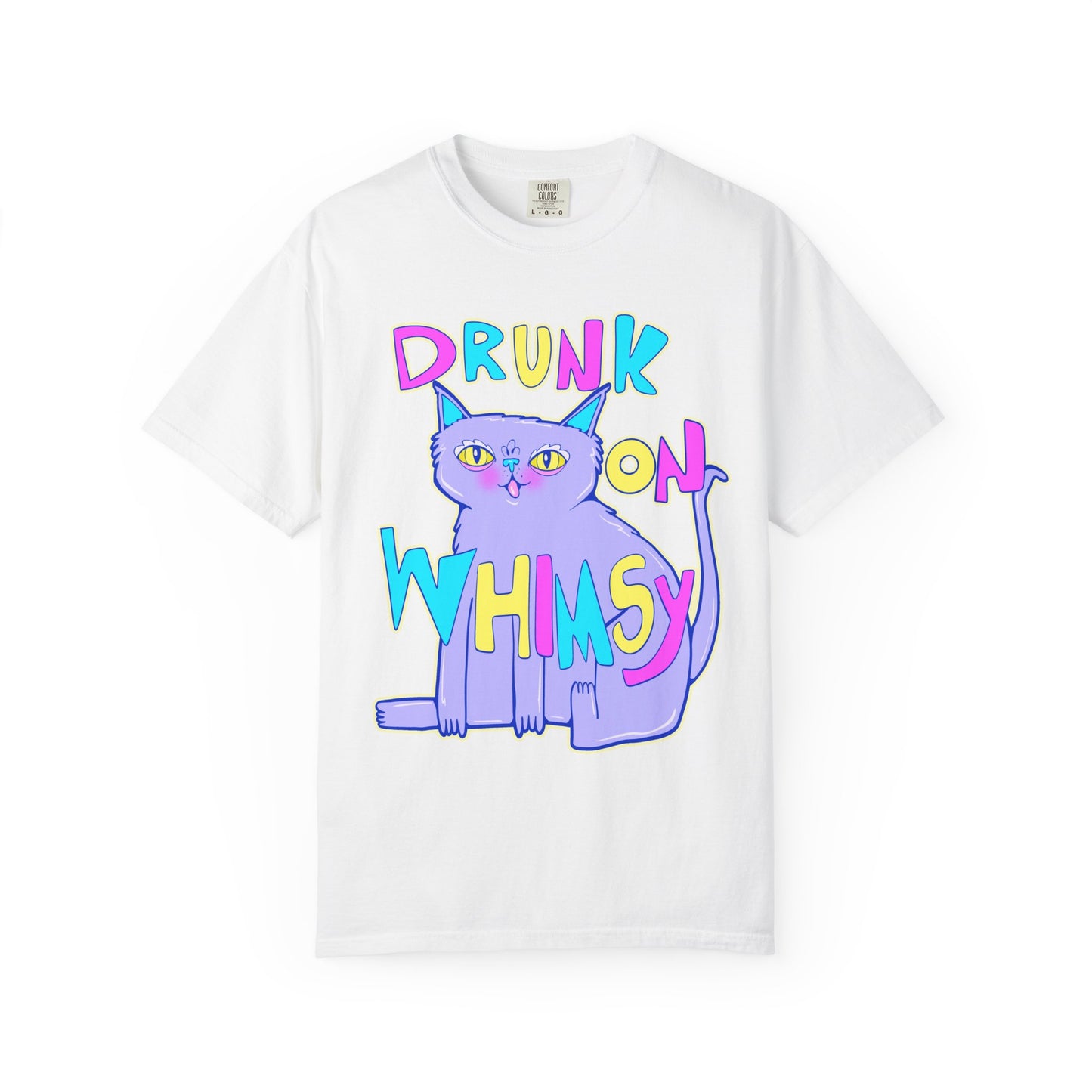 Drunk On Whimsy Cat Tee - Unisex Garment-Dyed T-shirt
